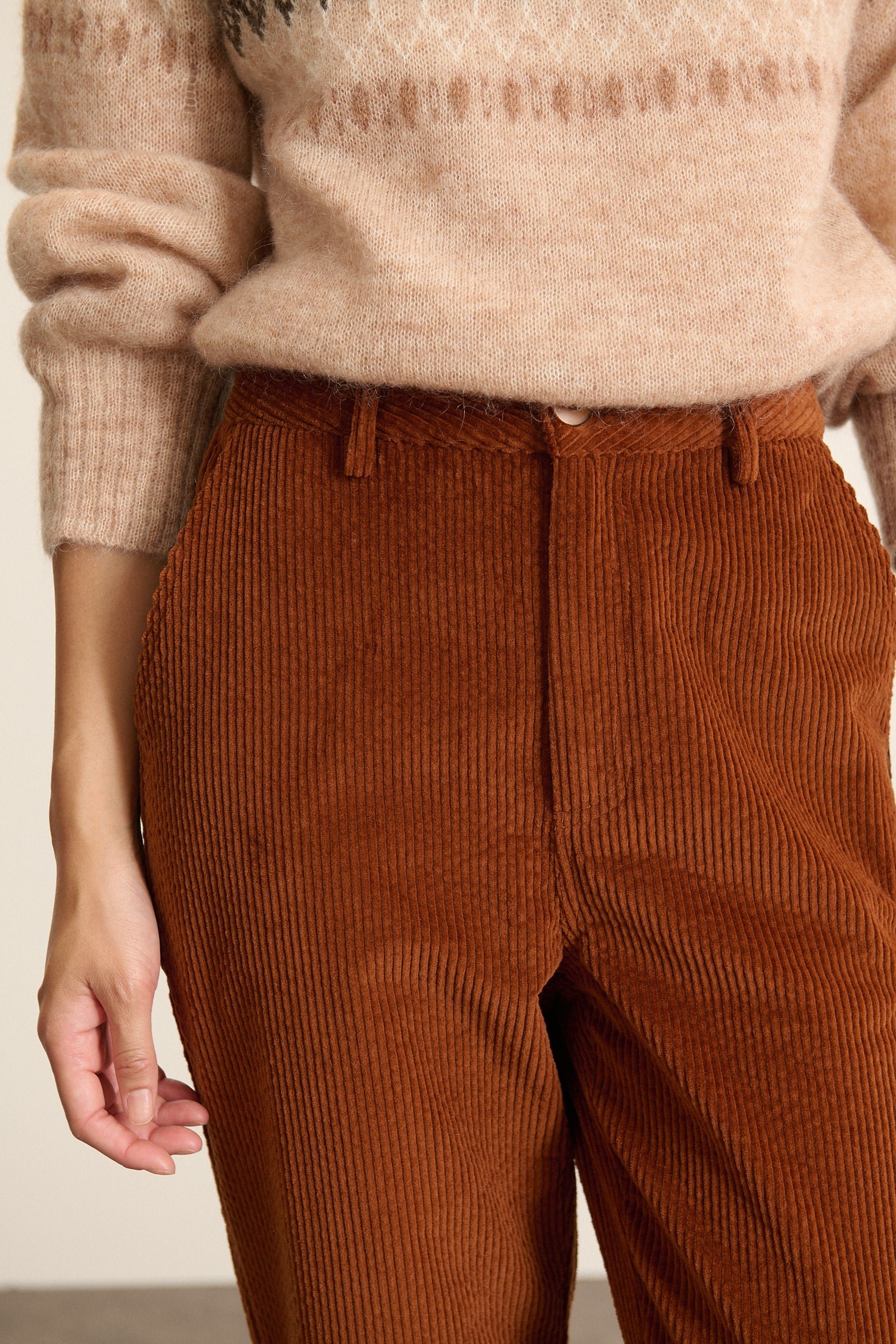 Corduroy carrot pants GARANCE PARIS Brown
