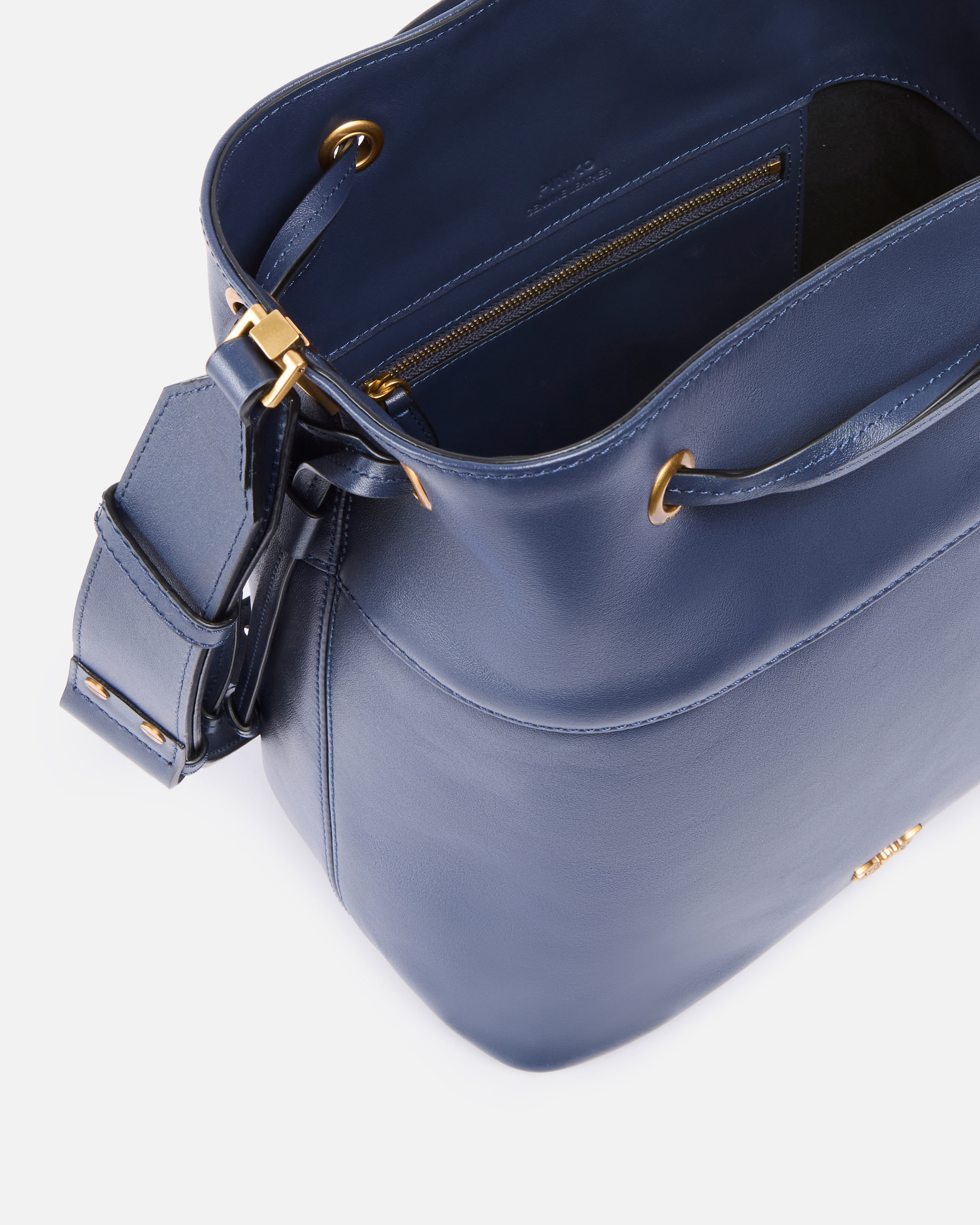 Sac seau porté épaule en cuir avec logo love birds PINKO Multicolore