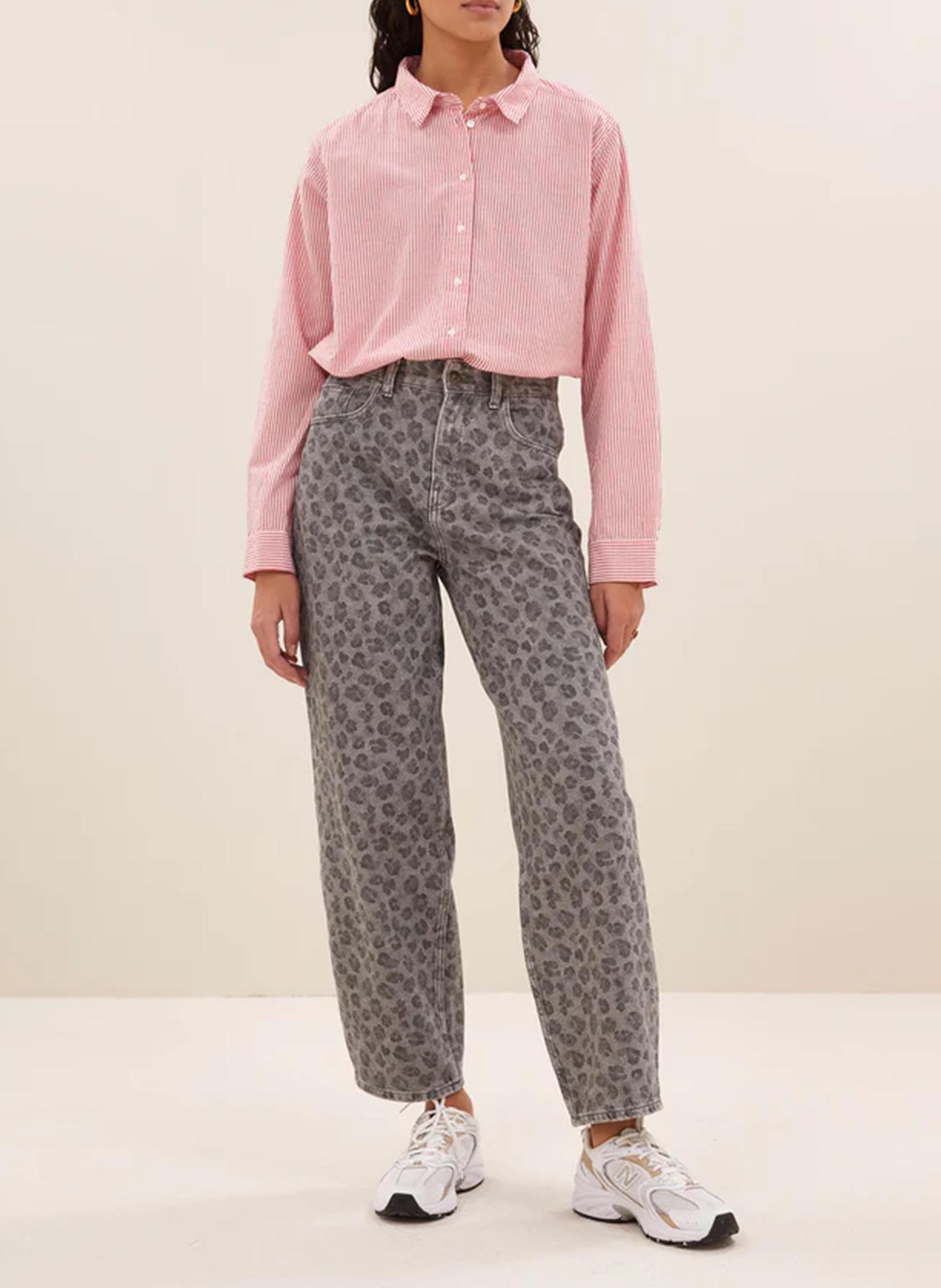 Wide jacquard trousers BY BAR Grey