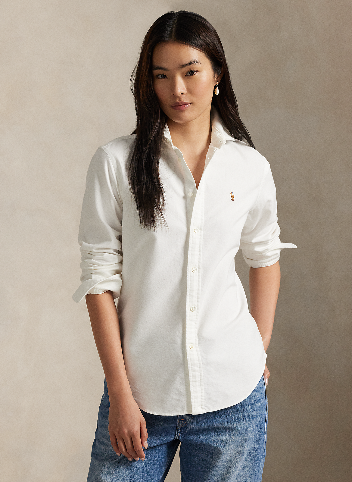 Chemise col classique rayée en coton POLO RALPH LAUREN