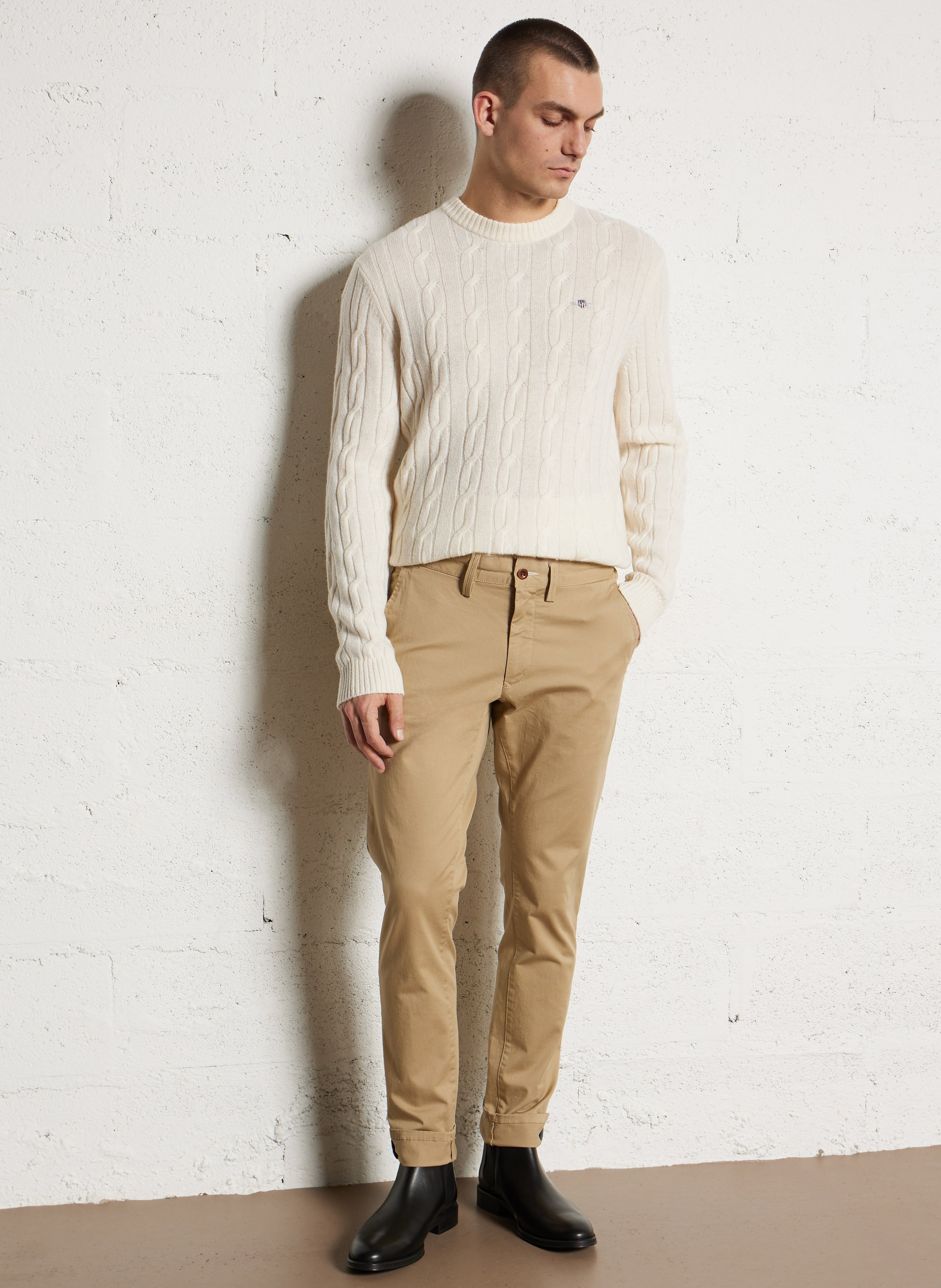 Woleg round-neck oversized wool sweater GANT Beige