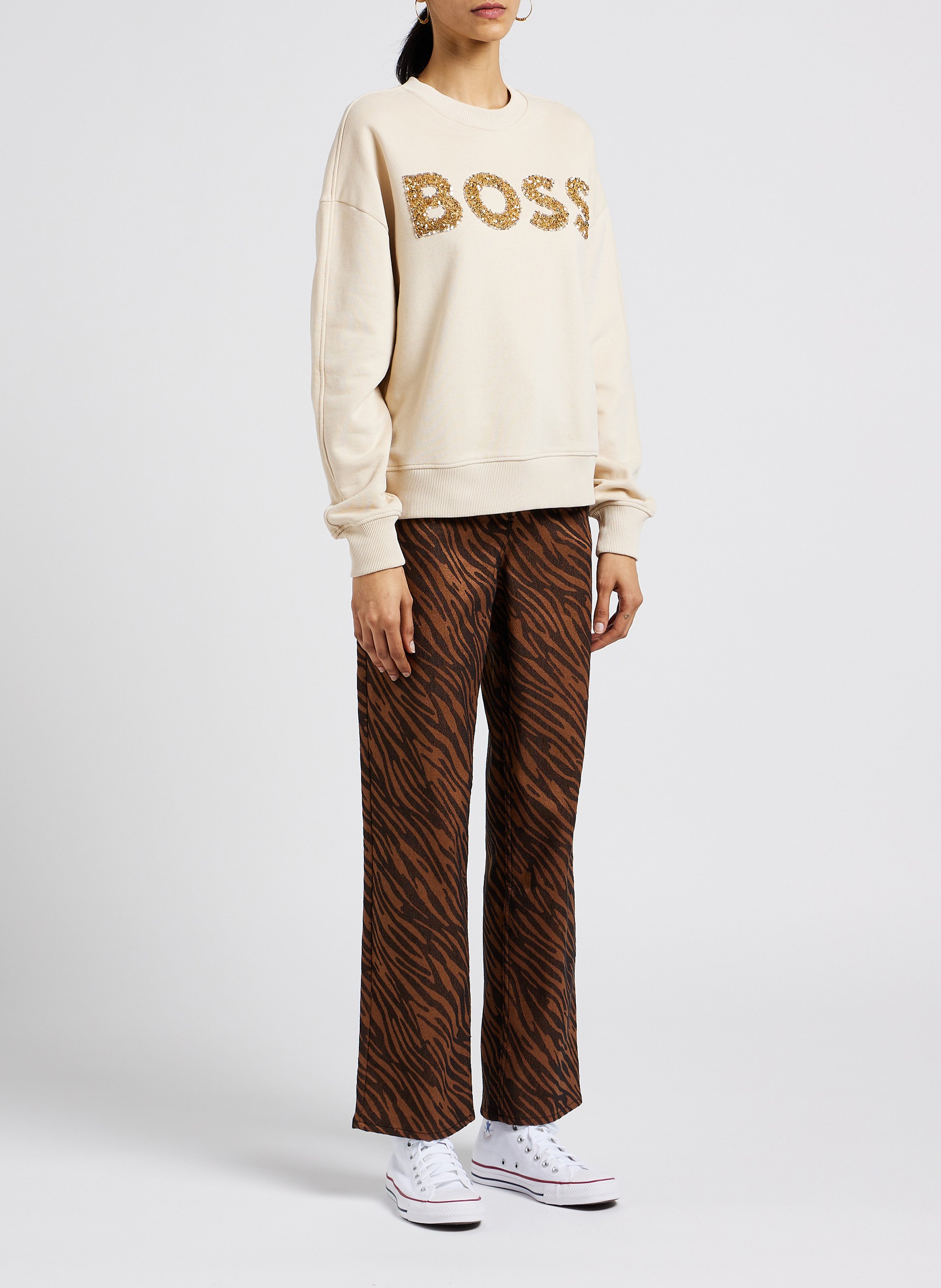 Pantalon droit imprimé en coton mélangé  SAMSOE SAMSOE Multicolore