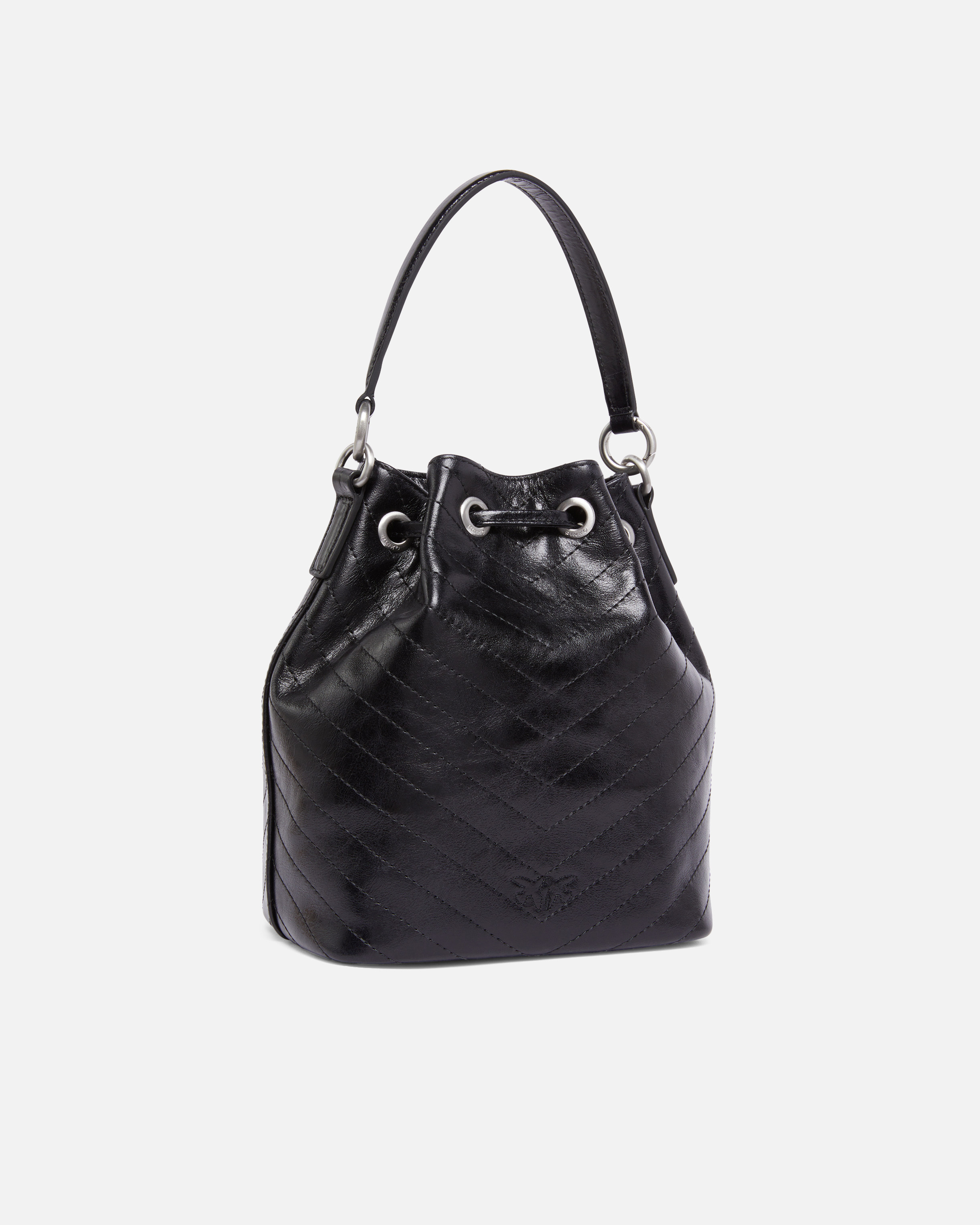 Small leather cargo bucket bag with pocket PINKO Multicolored