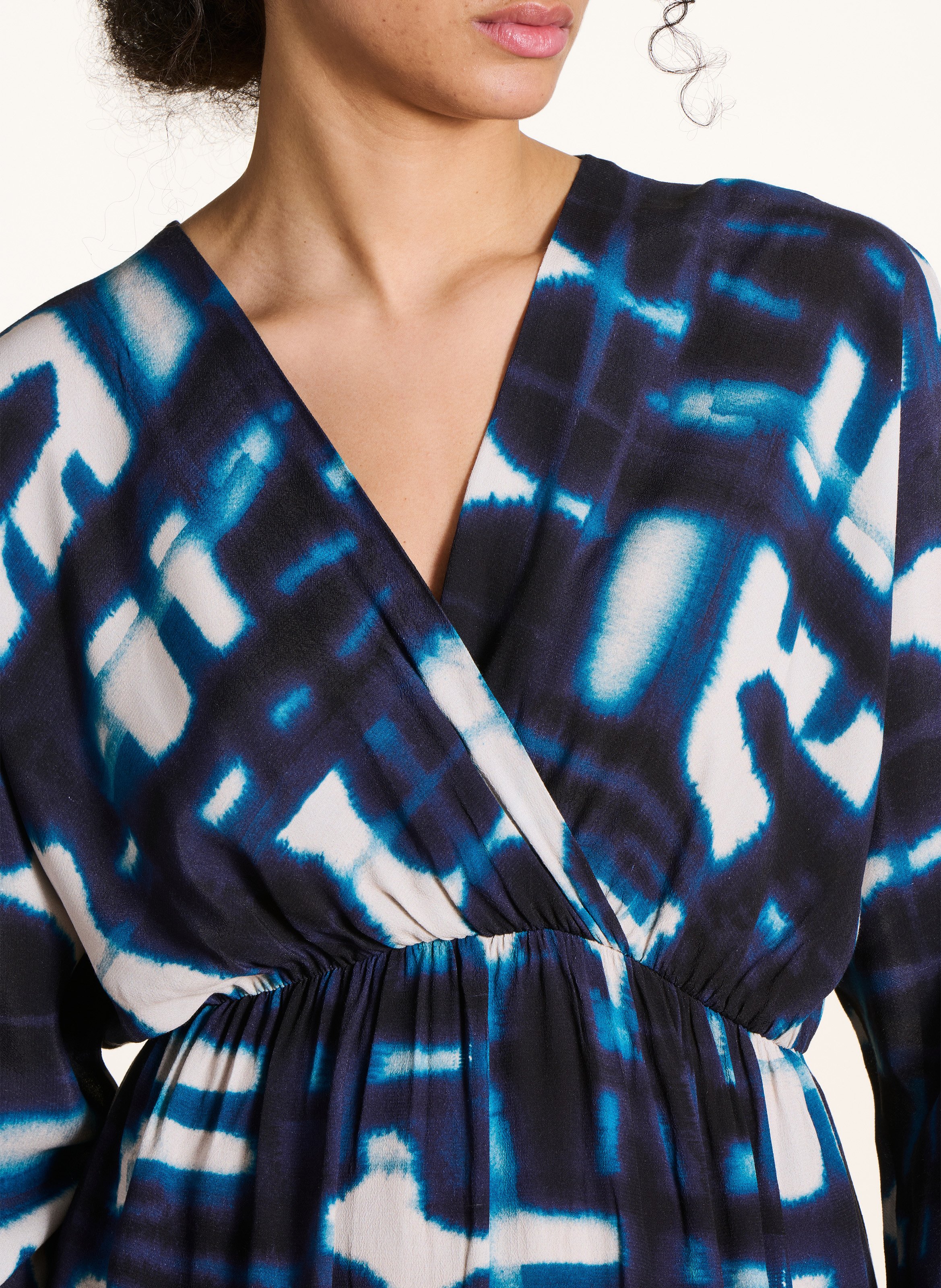 Robe longue imprimée col v LA FEE MARABOUTEE Bleu