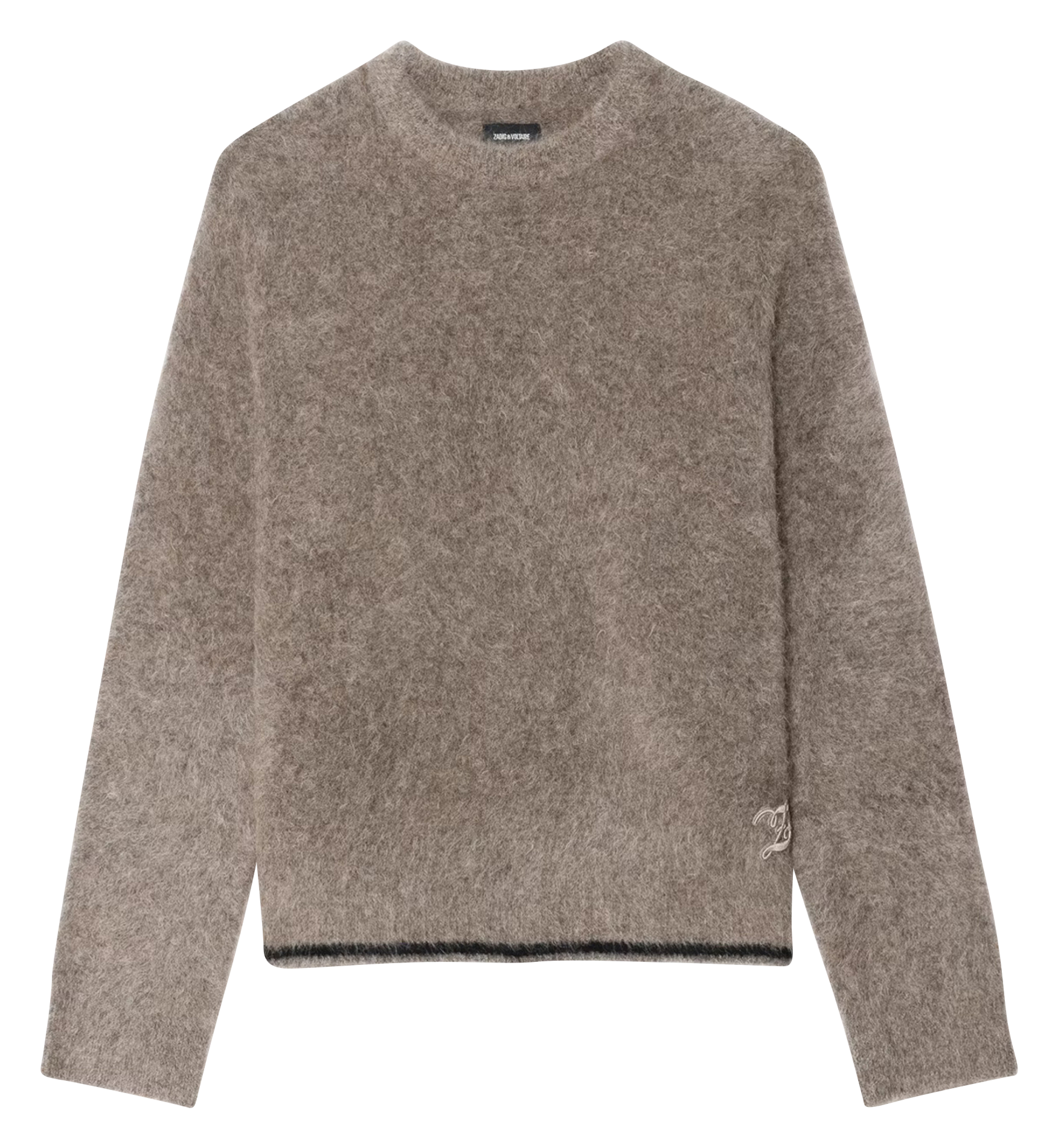 Pull droit col rond en mohair mélangé ZADIG&VOLTAIRE Beige