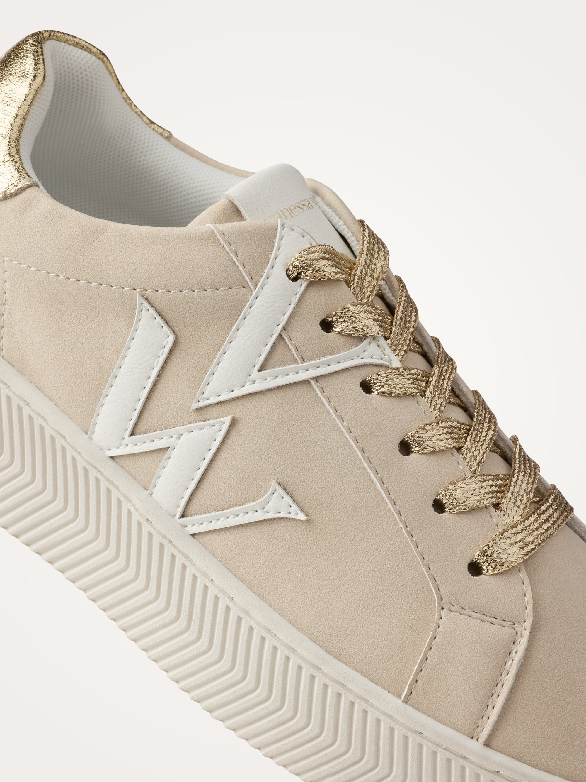 Monogram sneakers with chevron sole. VANESSA WU Beige