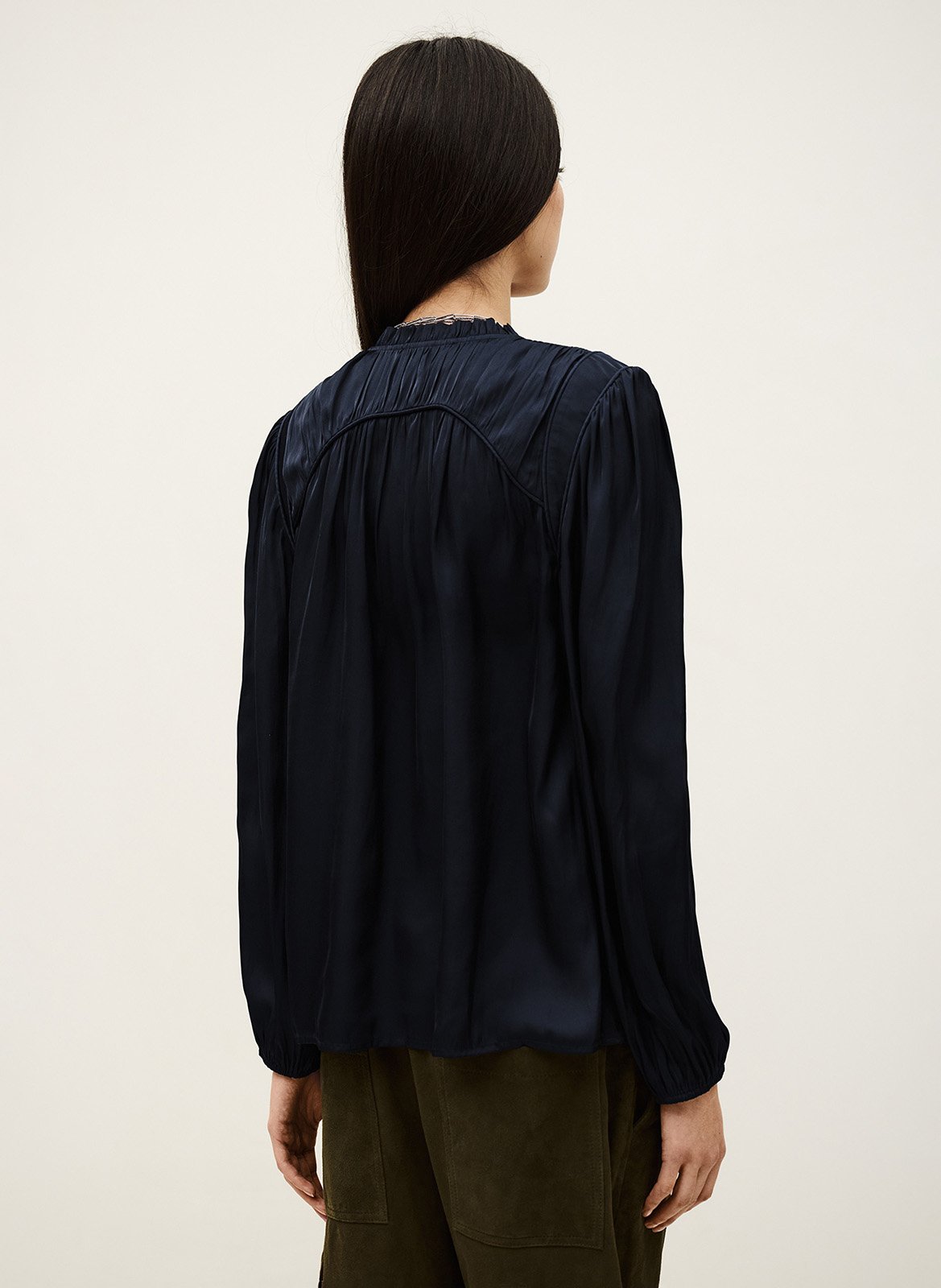 Loose V-neck fluid shirt BA&SH Blue