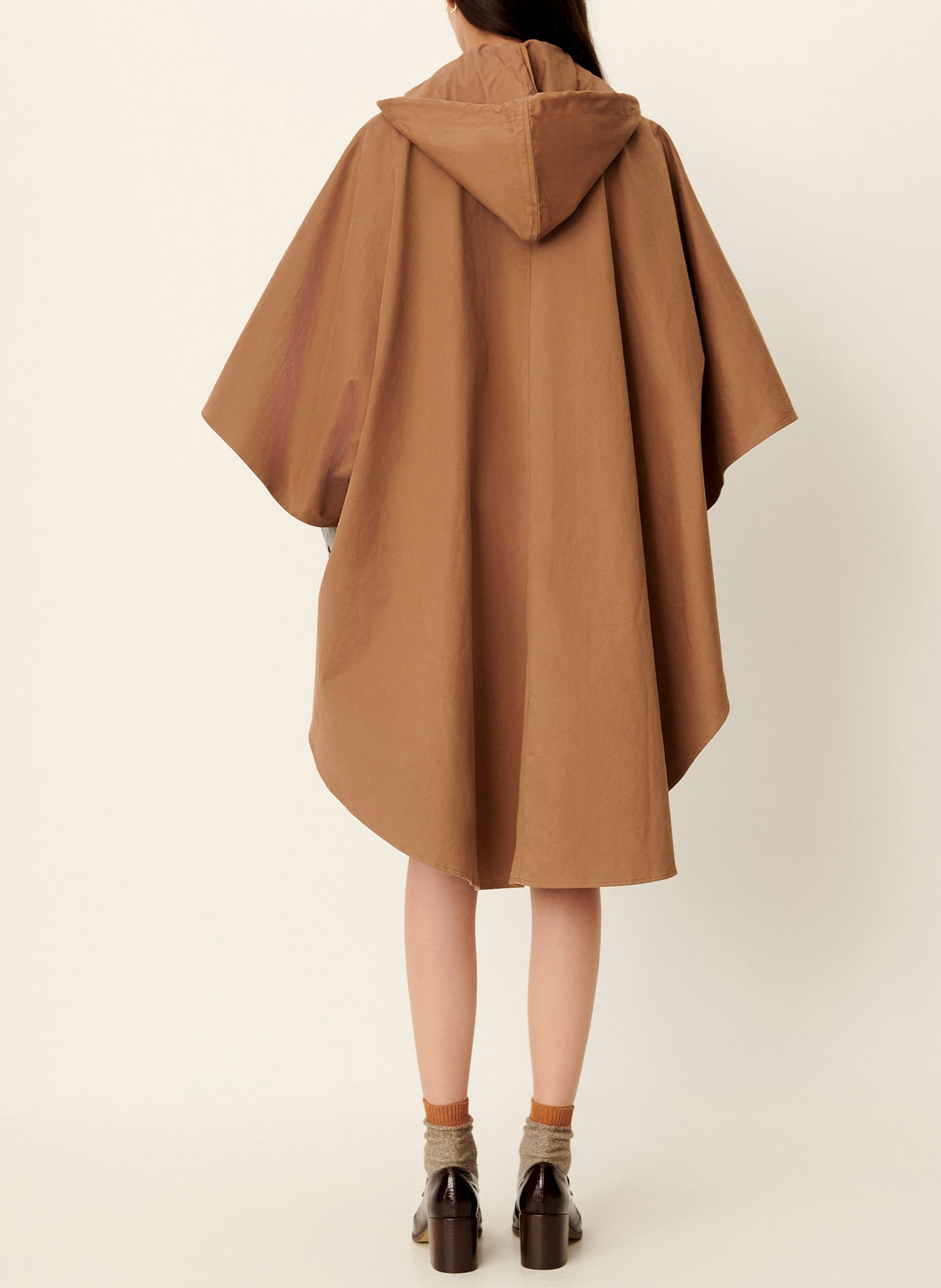 Oversized cotton cape SESSUN Beige