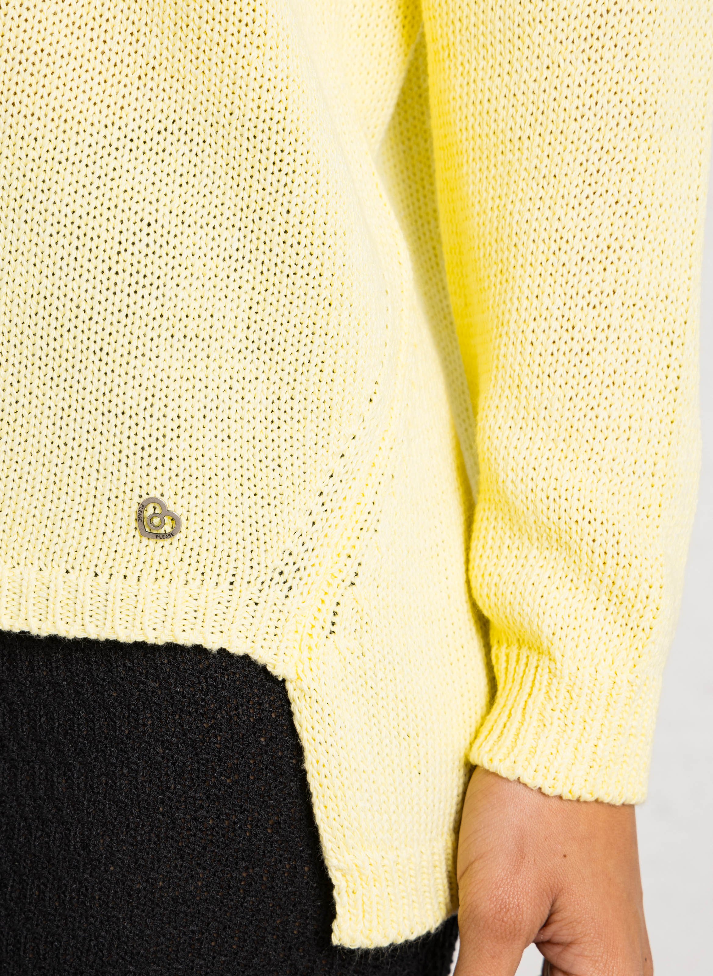 Straight-cut cotton-blend sweater PLEASE Yellow