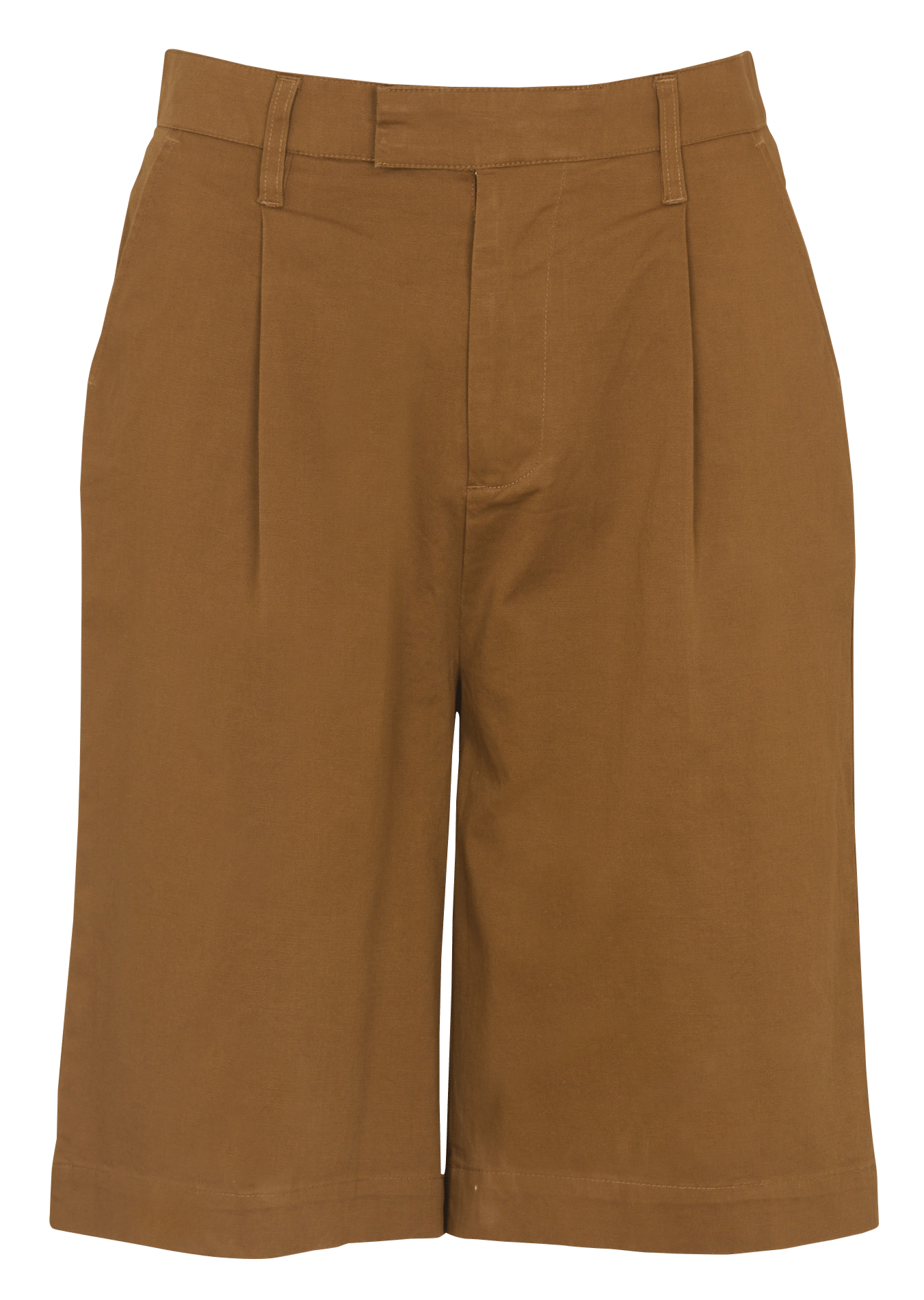 Bermuda droit en coton mélangé LEON & HARPER Marron