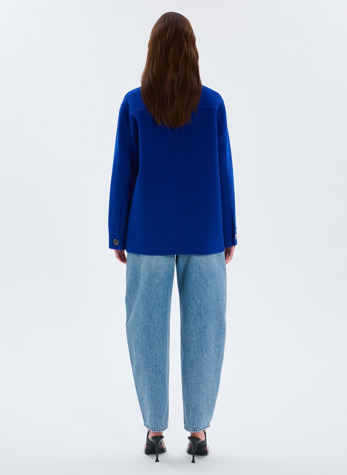 Gerade geschnittener Mantel mit Knopfleiste ZAPA Blau