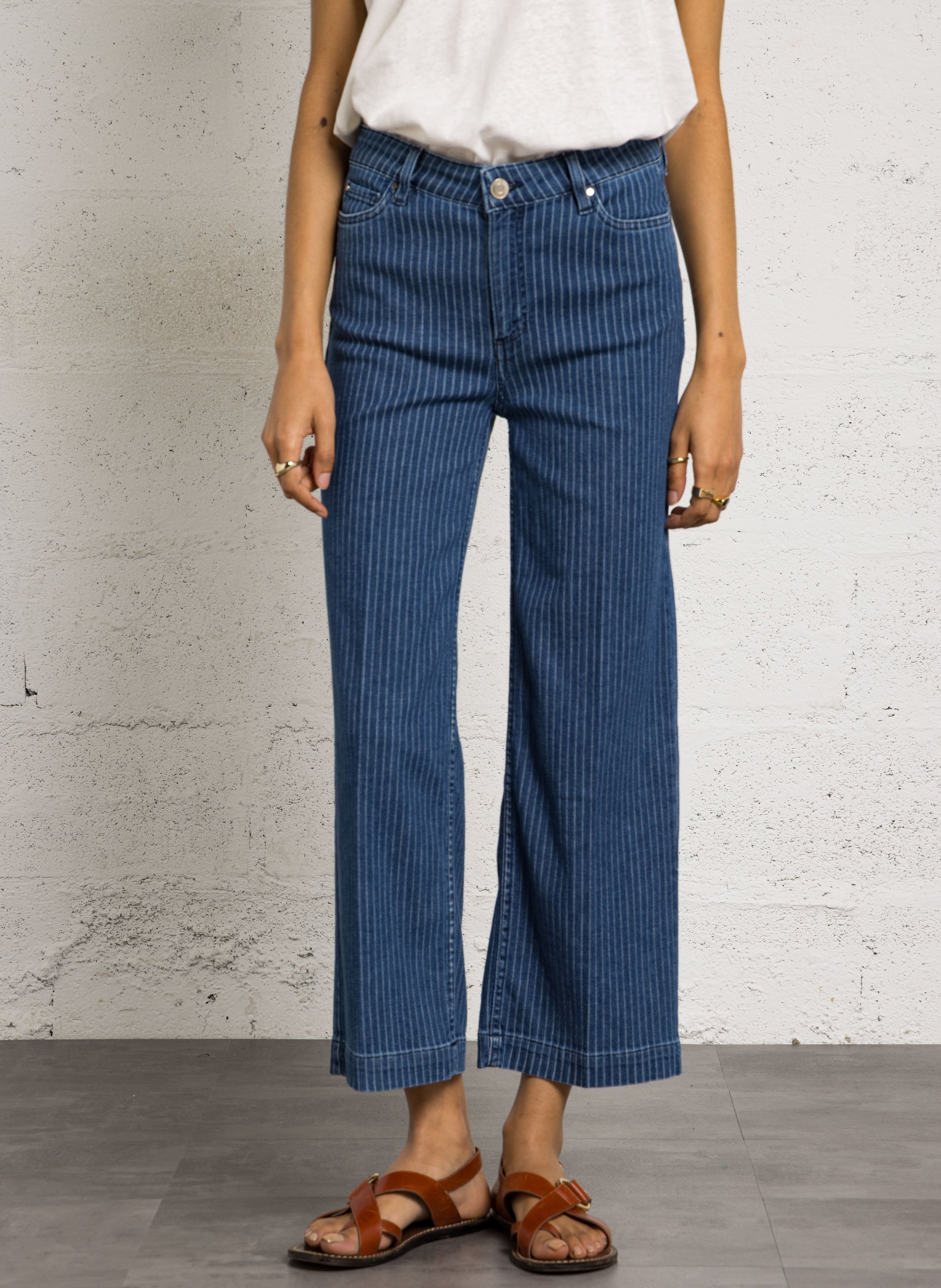 Striped straight jeans MAISON 123 Blue