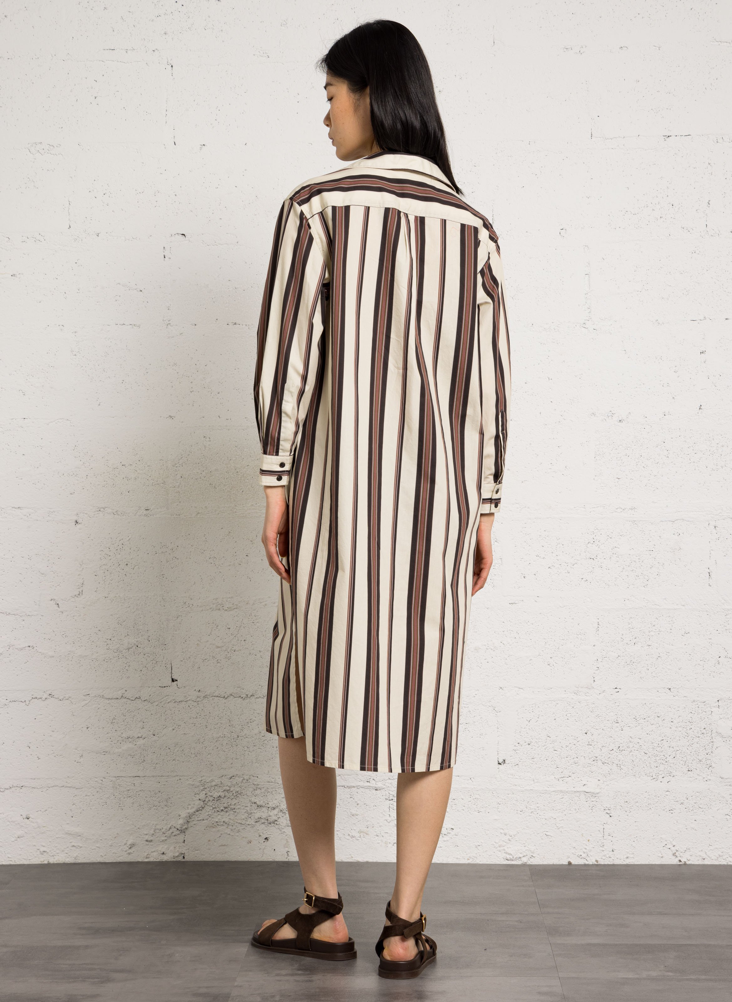 Long loose-fit cotton dress DIEGA Multicolored