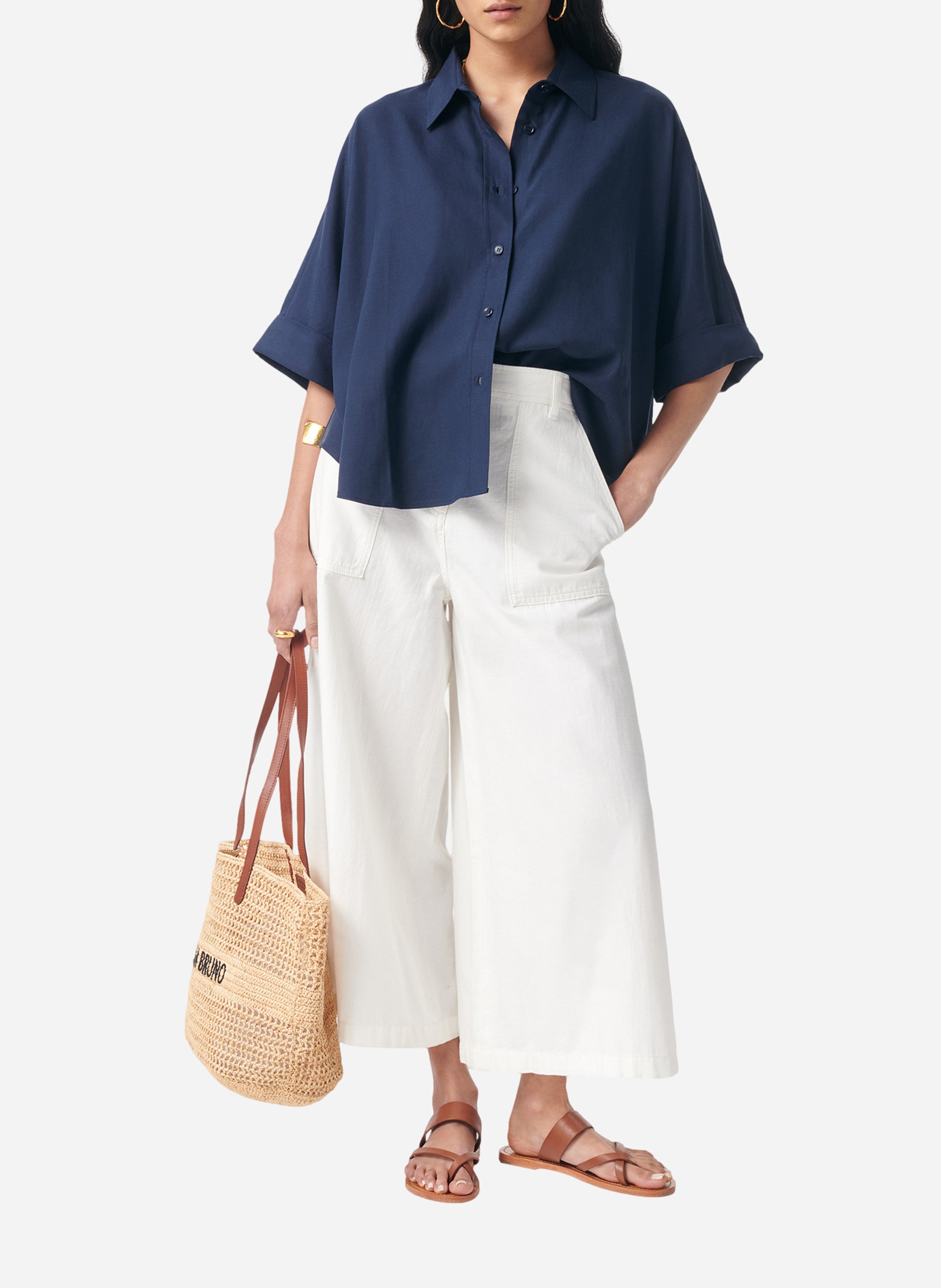 Camisa a rayas con cuello clásico VANESSA BRUNO Azul