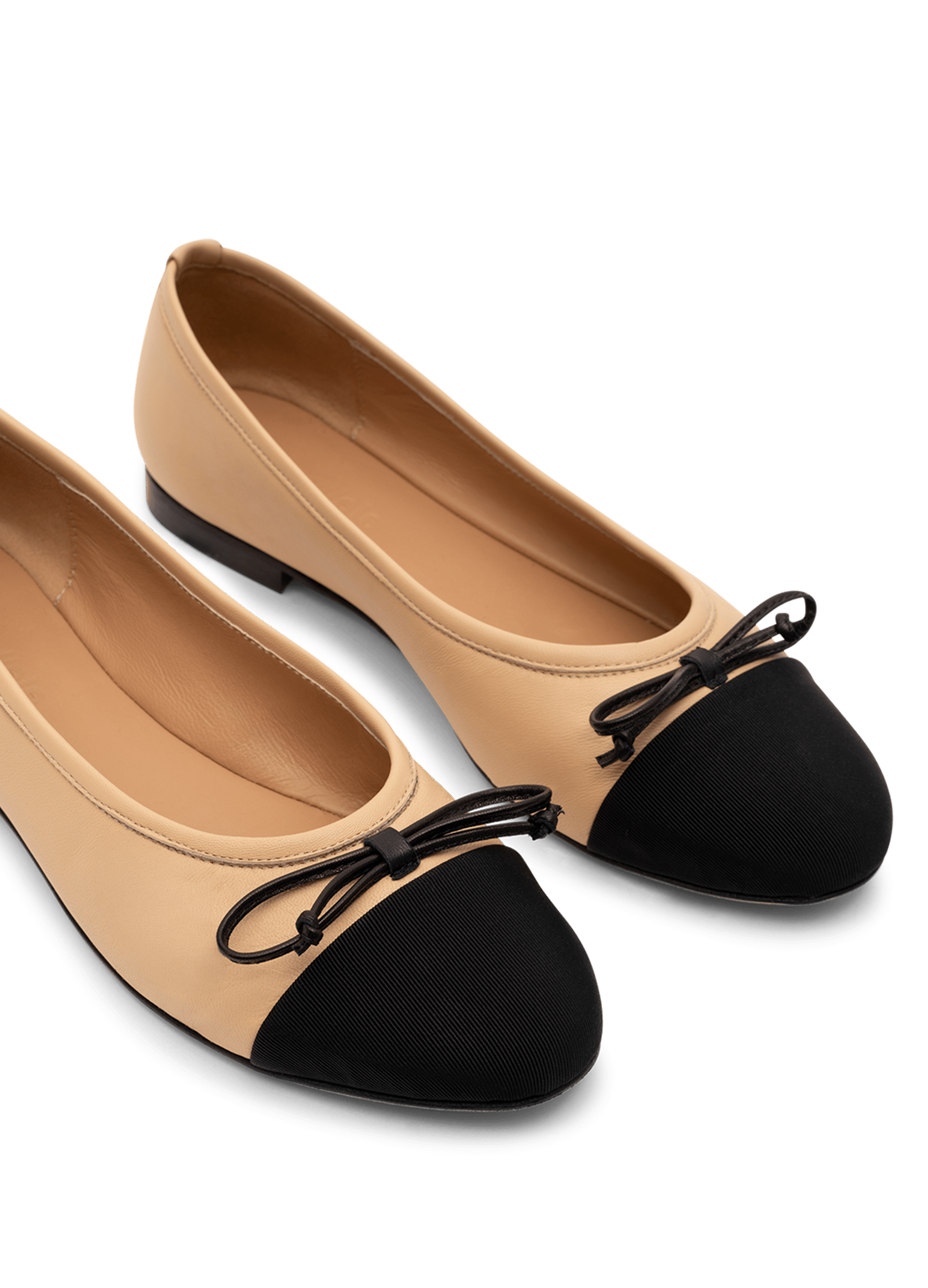 Beige nappa leather ballerina flats - sacchetto PARALLELE PARIS Beige