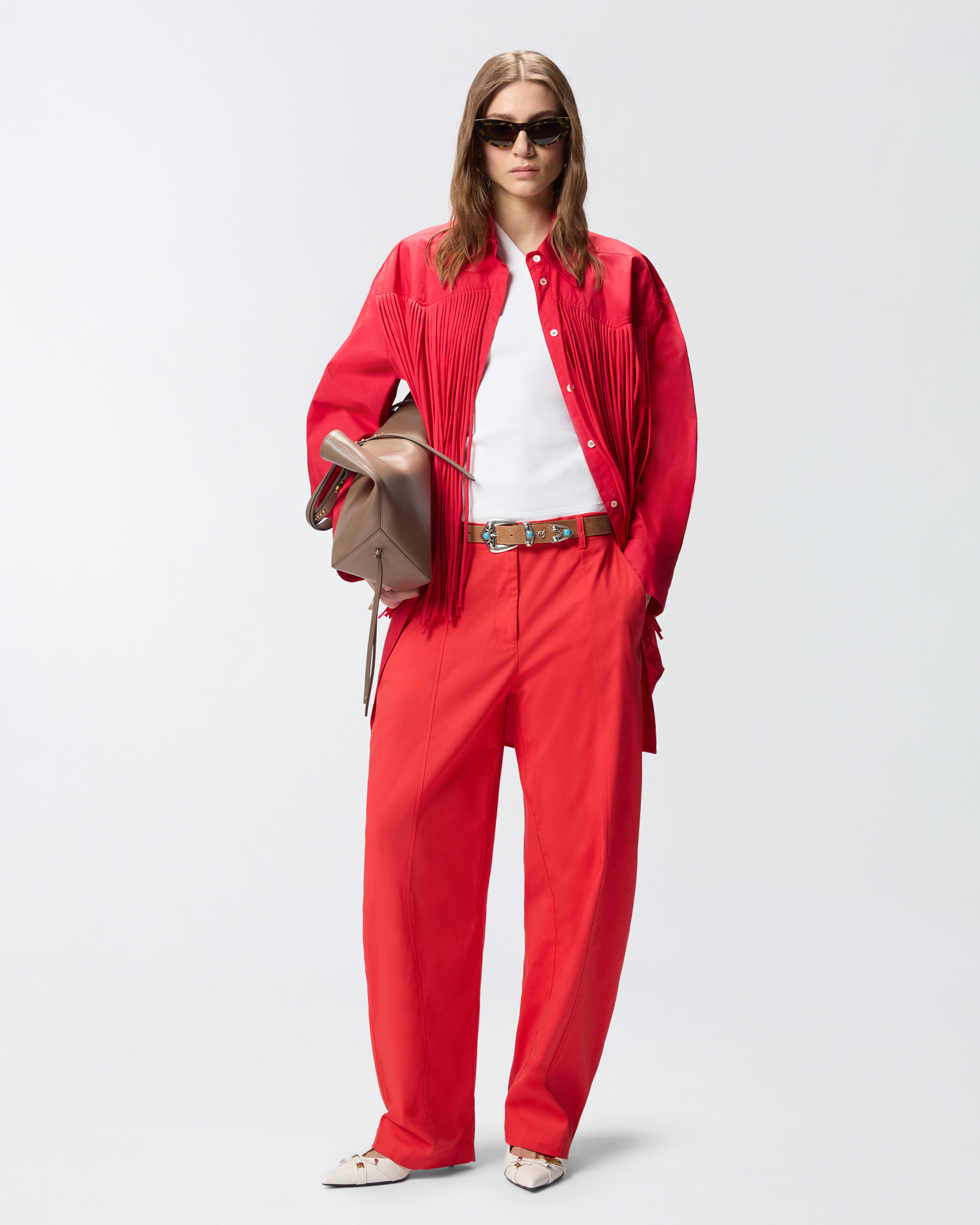 Débardeur côtelé à col en v et logo pinko PINKO Blanc