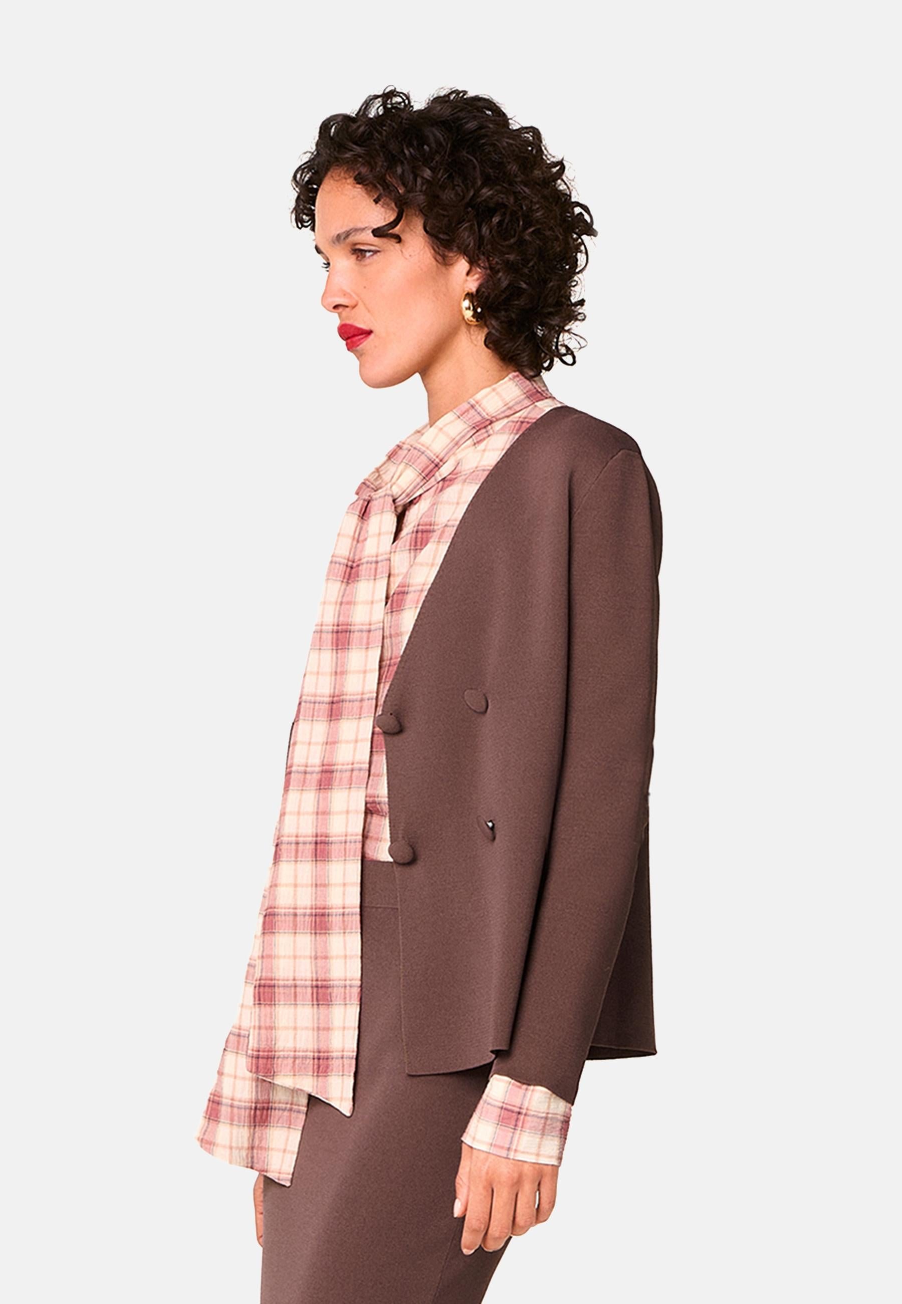Crossed knit jacket RODIER Brown