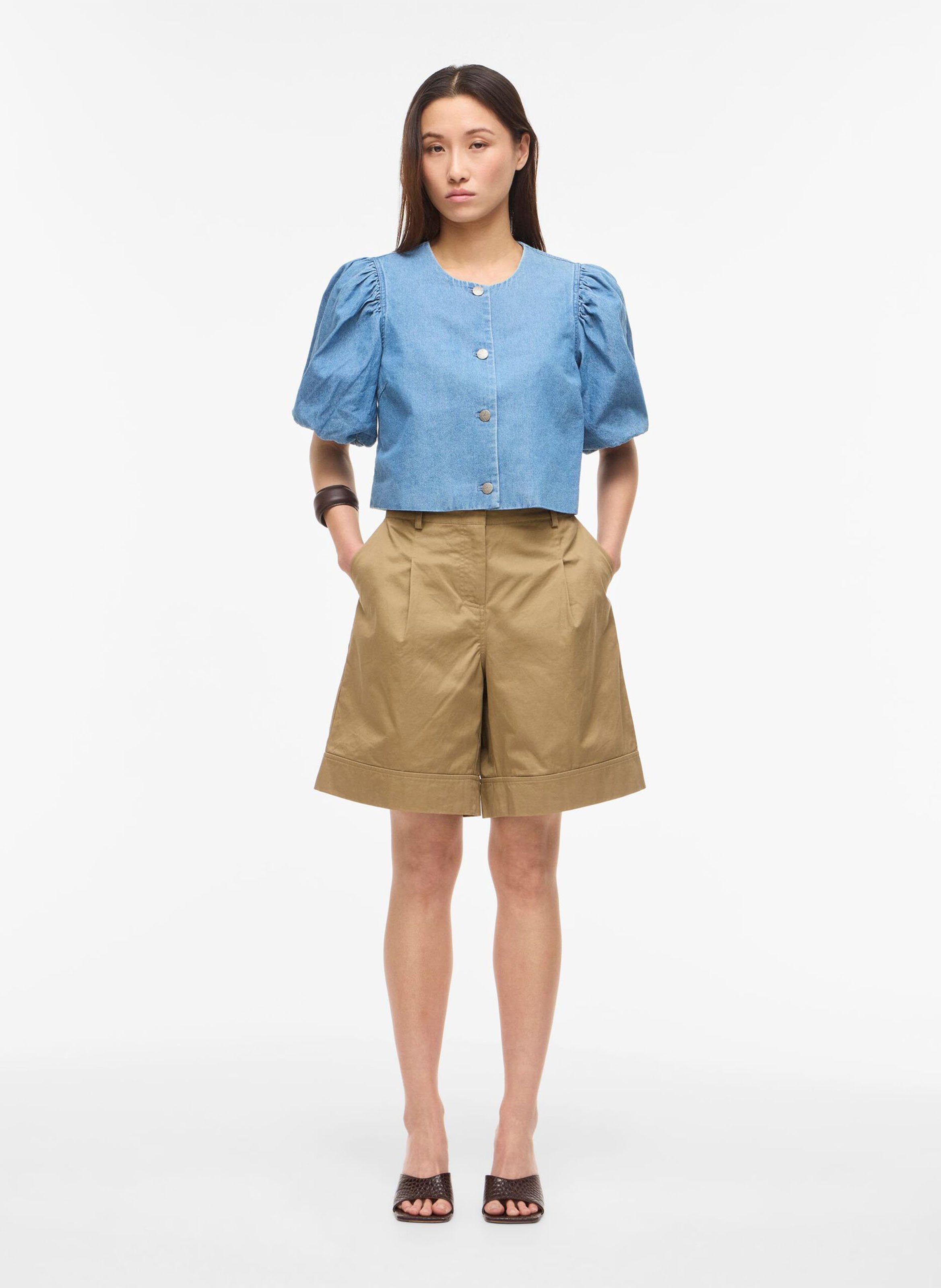 Chemise courte droite ROUGE EDIT Bleu