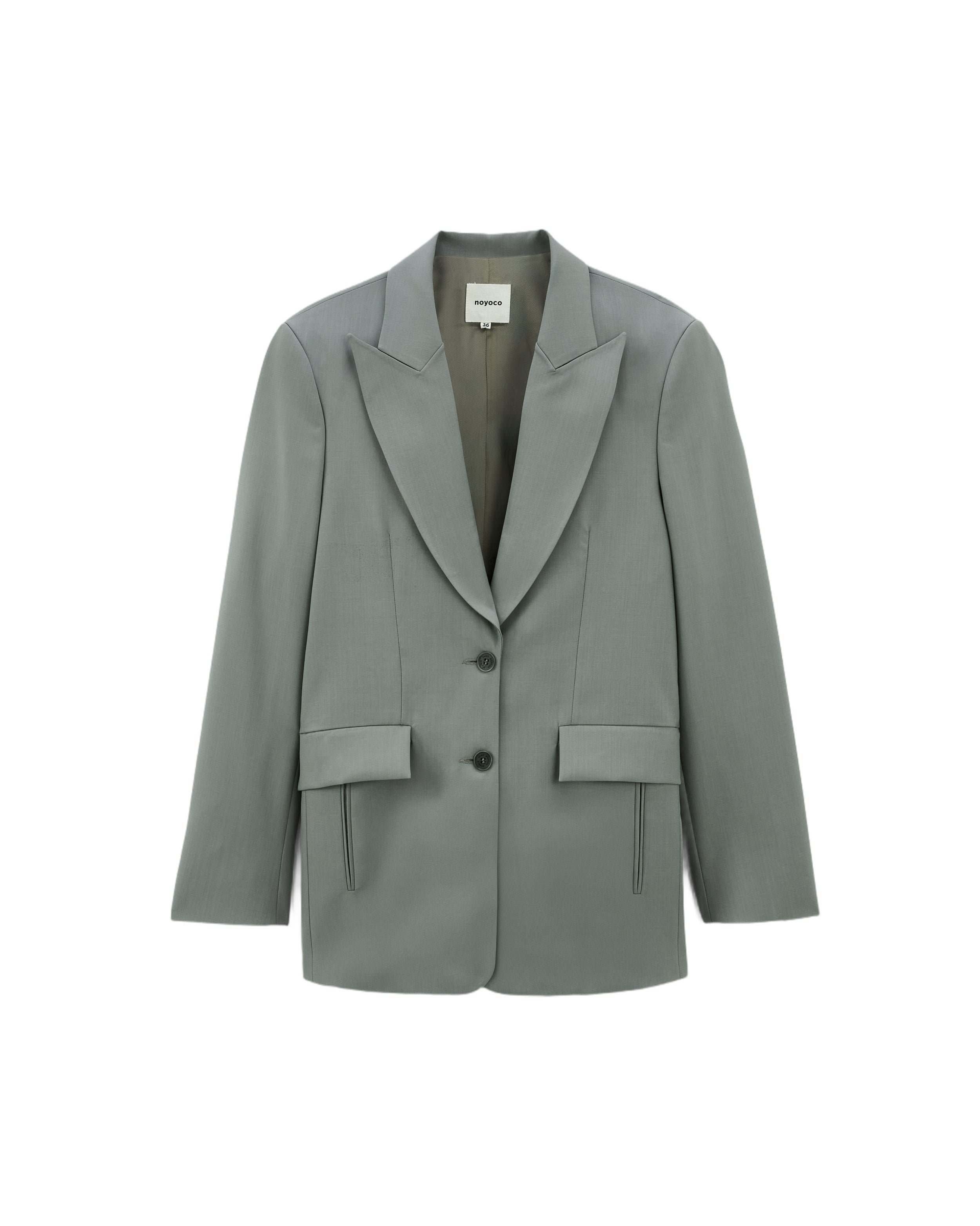 Suit jacket in eucalyptus suri Noyoco Green