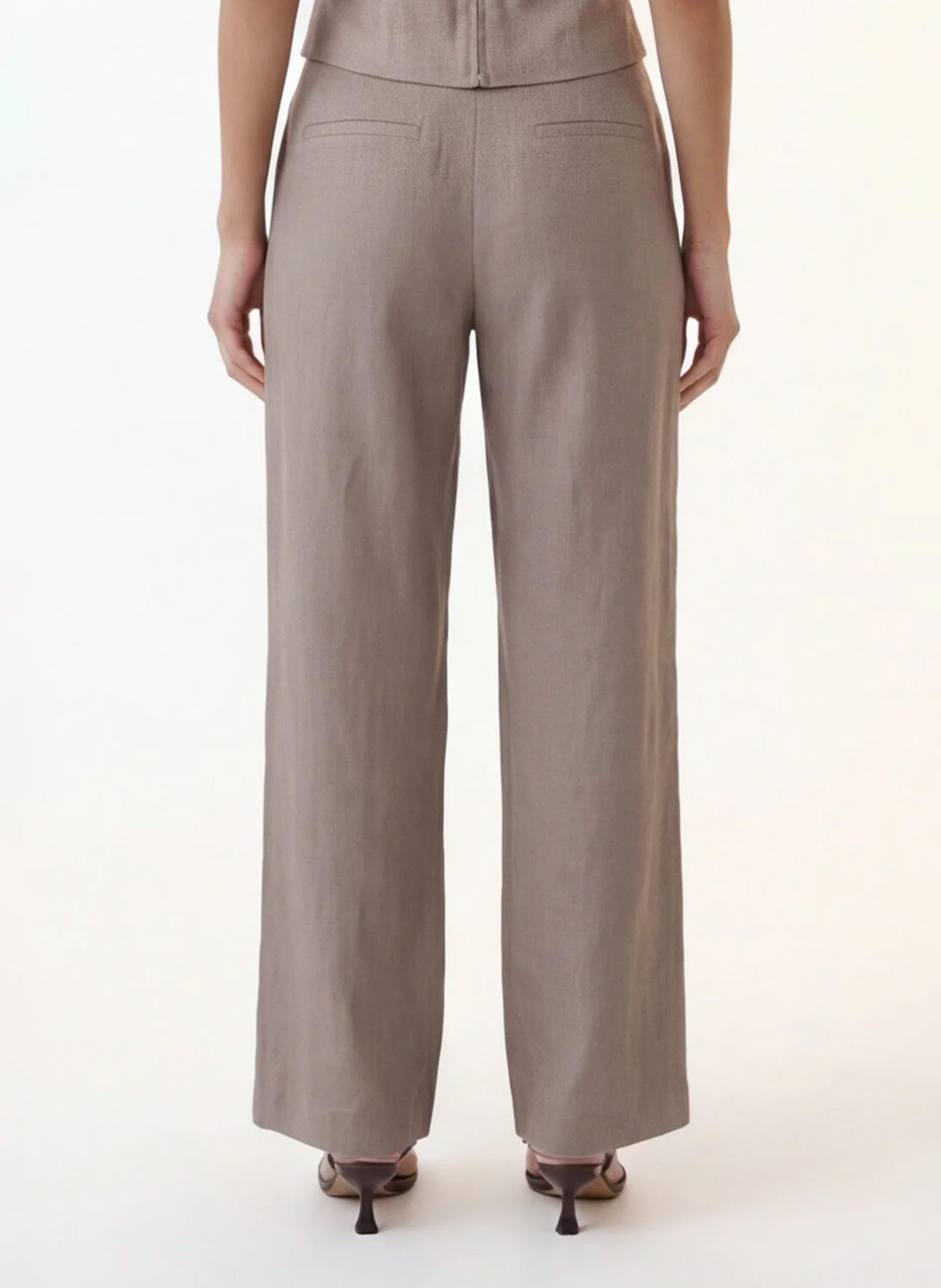 Straight linen trousers KOOKAI Brown