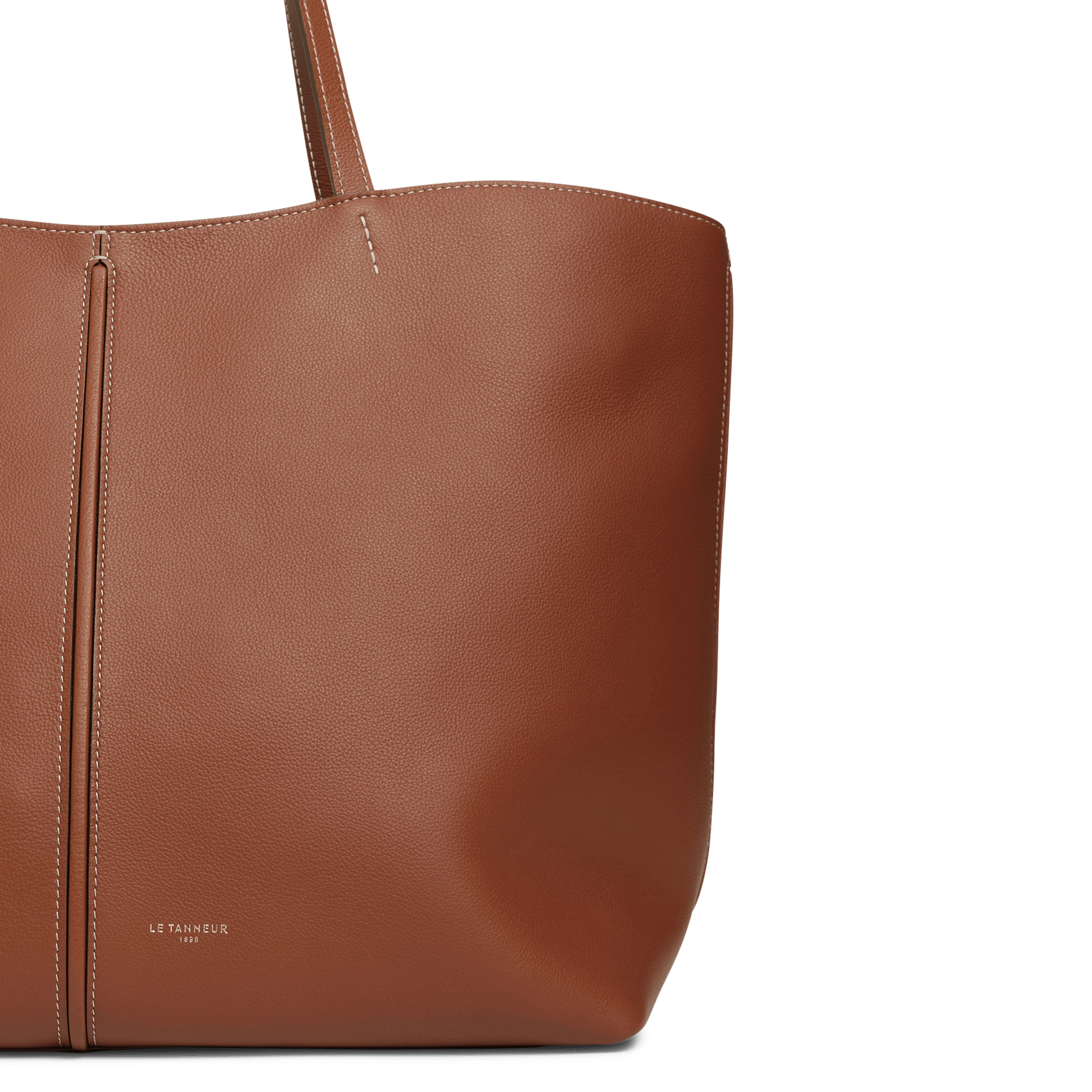 Leather tote bag LE TANNEUR Multicolored