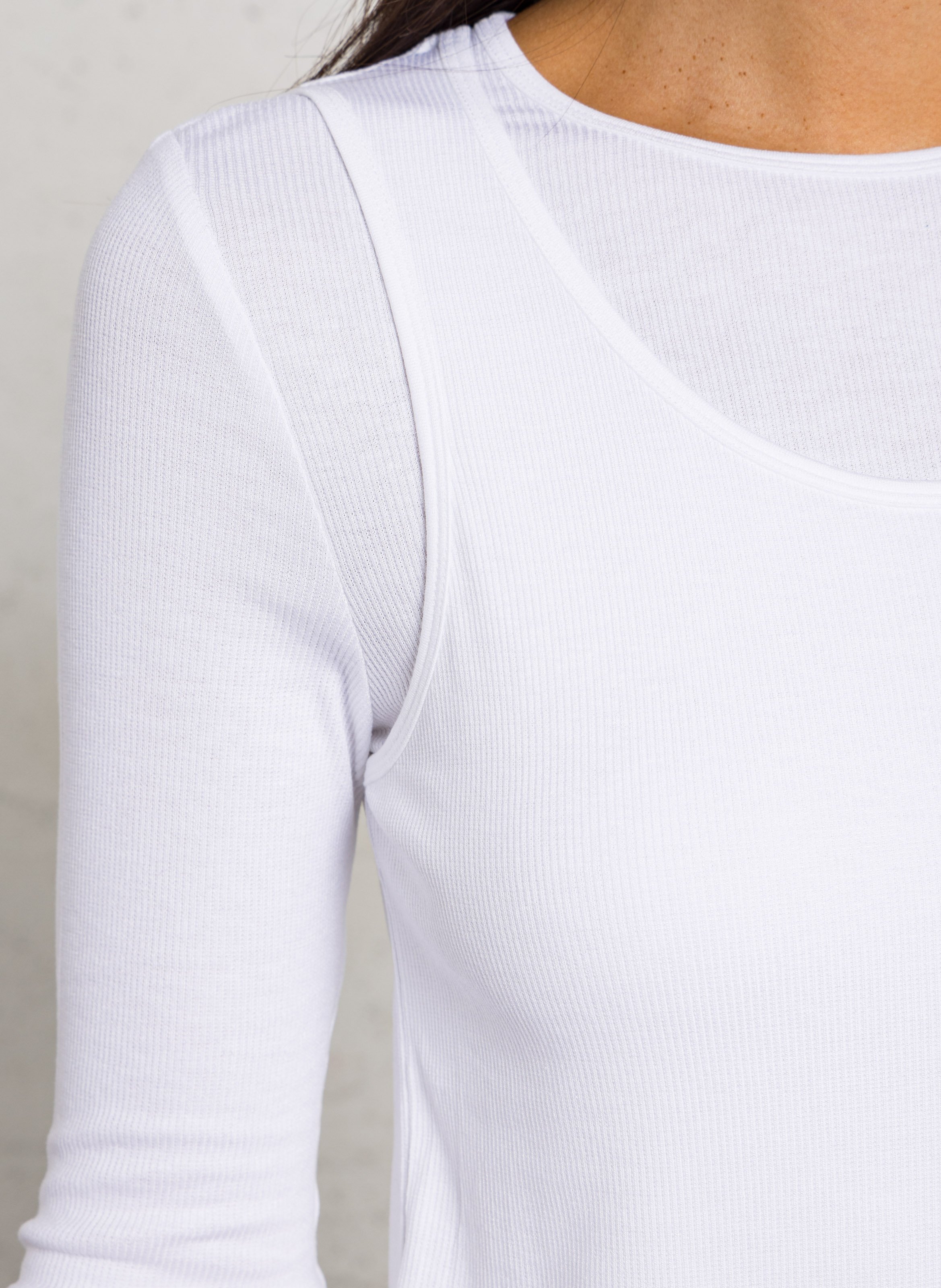Recht T-shirt met ronde h MAJESTIC FILATURES Wit