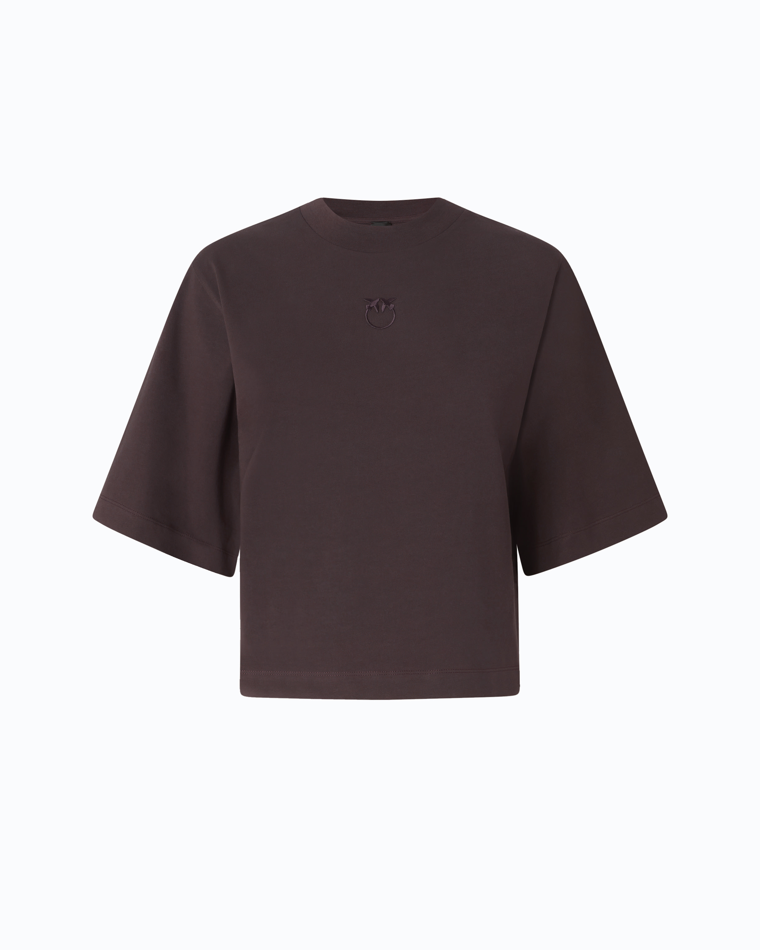 Wide-sleeved T-shirt with Love Birds logo PINKO