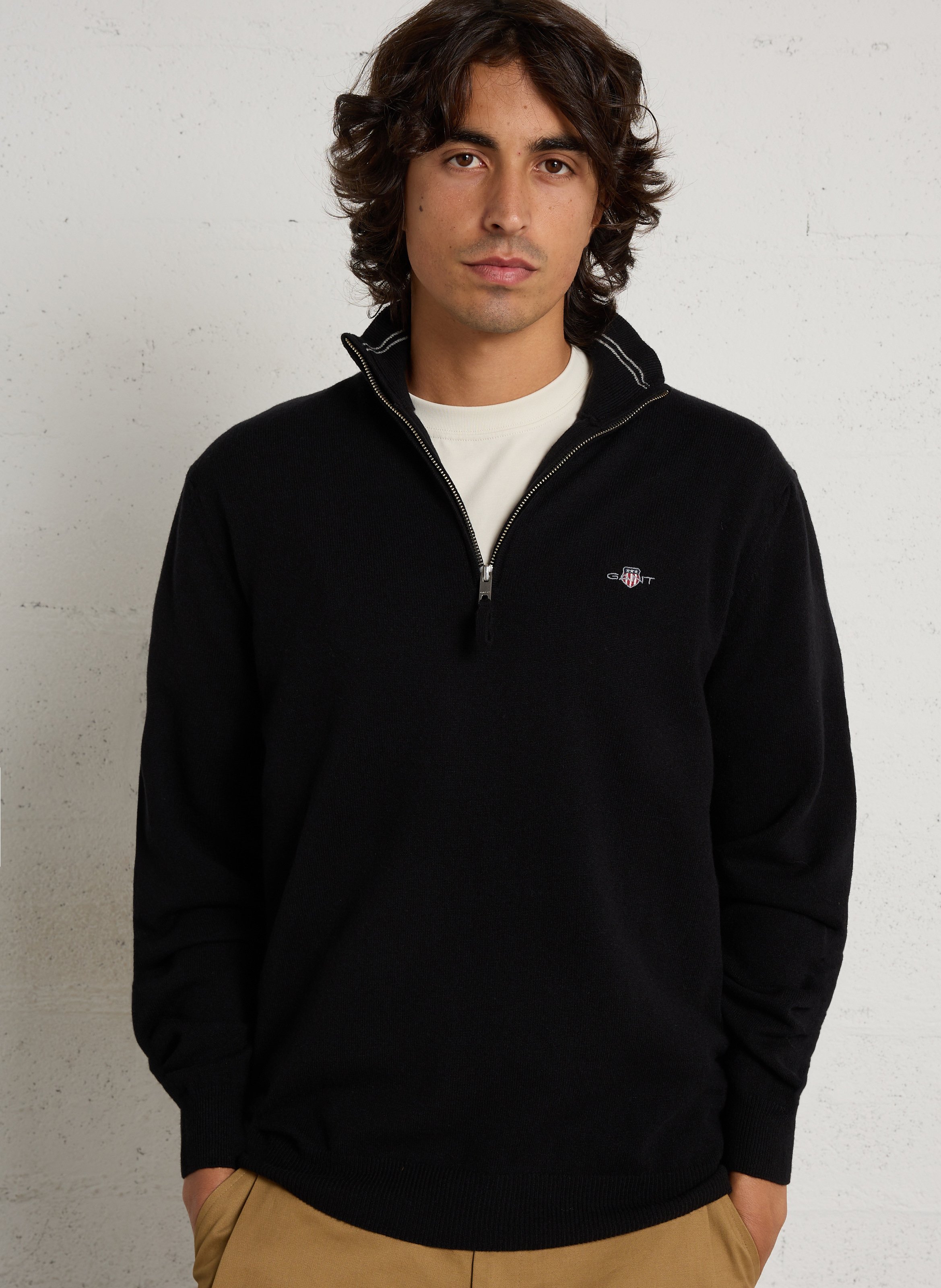 Pull col montant zippé en laine GANT