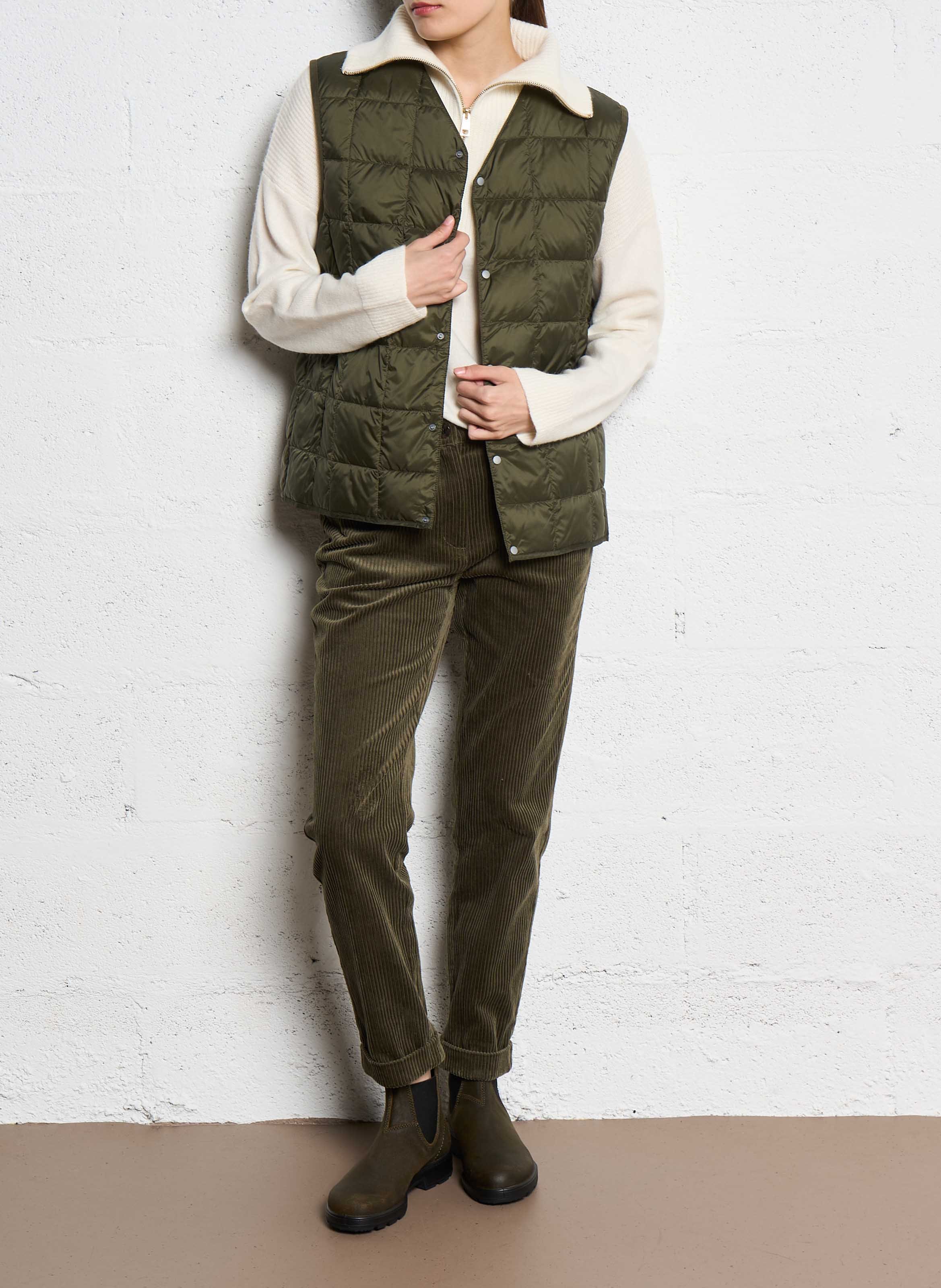 Gerade geschnittene Weste | Khaki TAION Damen