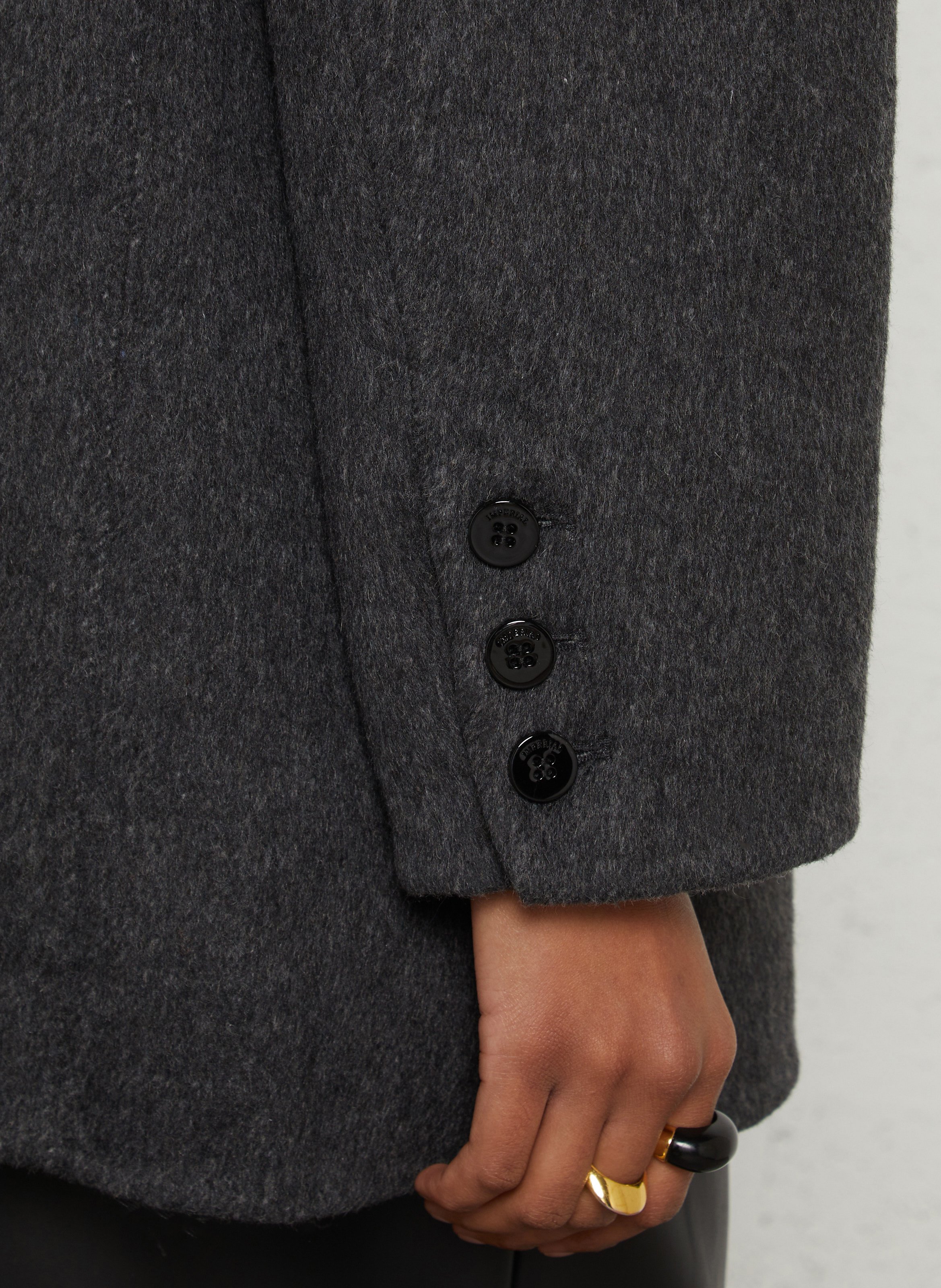 Straight wool-blend coat with tailored collar IMPERIAL Grey