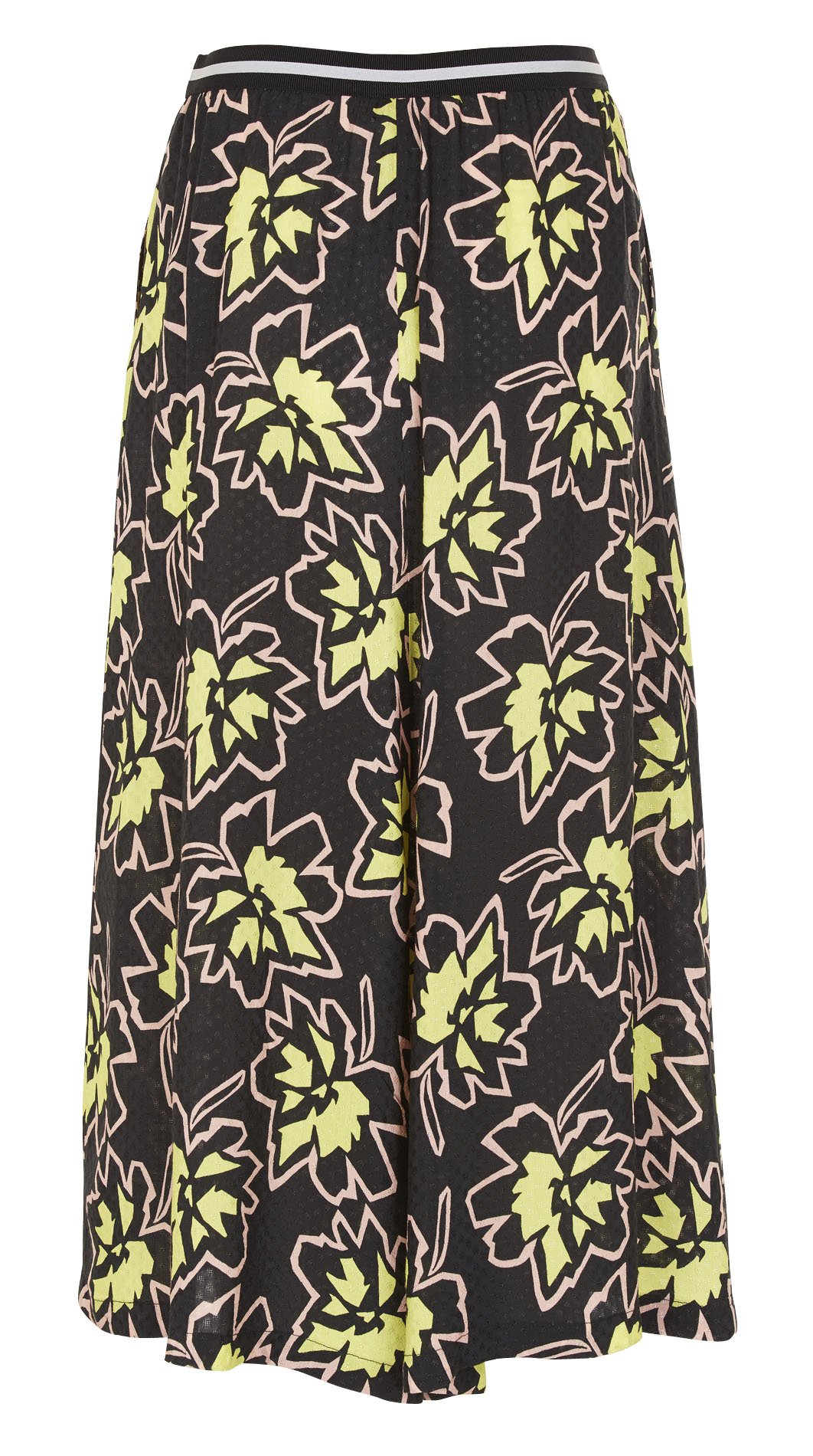 Printed midi culottes ATTIC AND BARN Black
