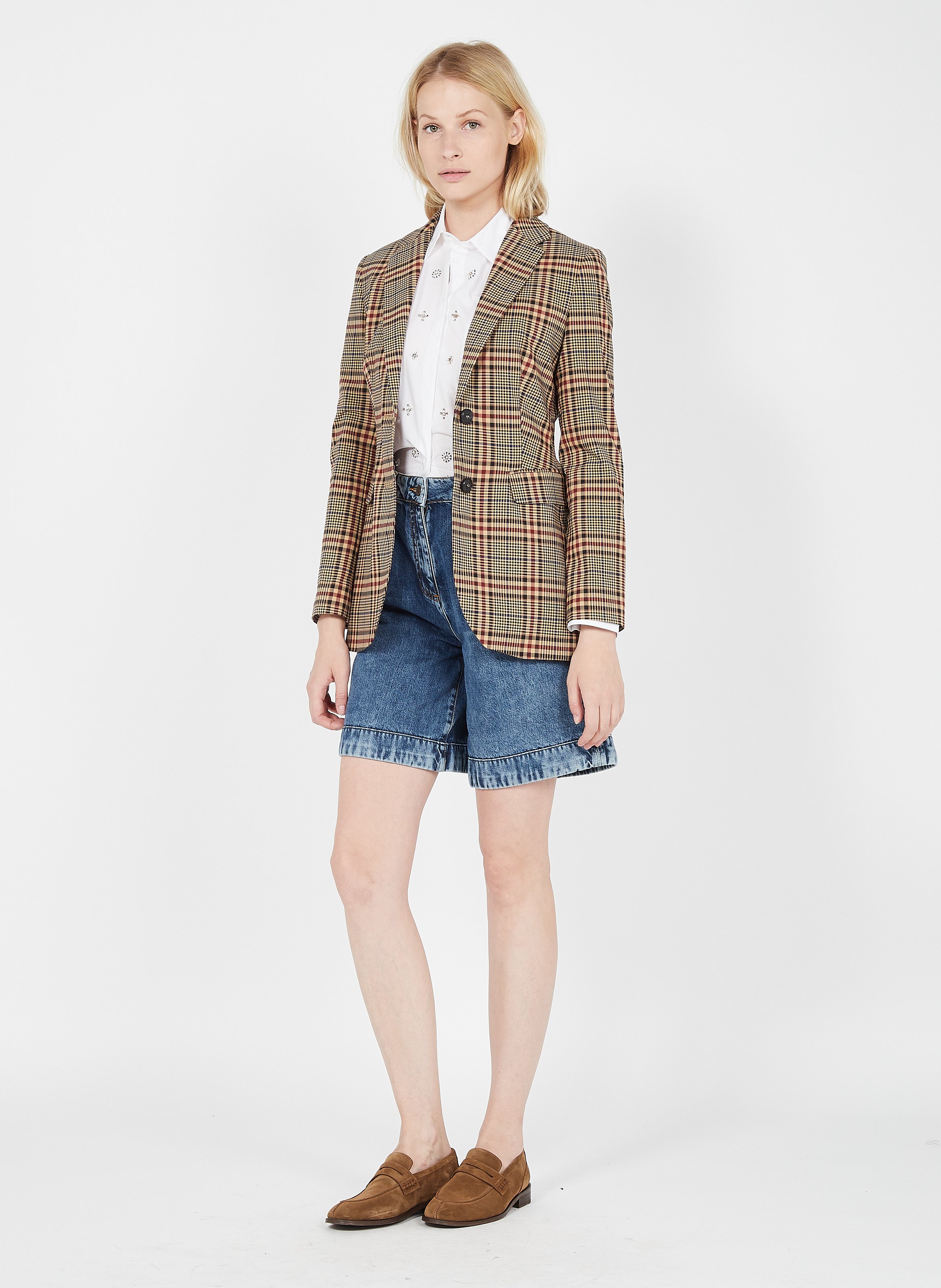 Checked jacket with tailored collar MAX&Co. Beige