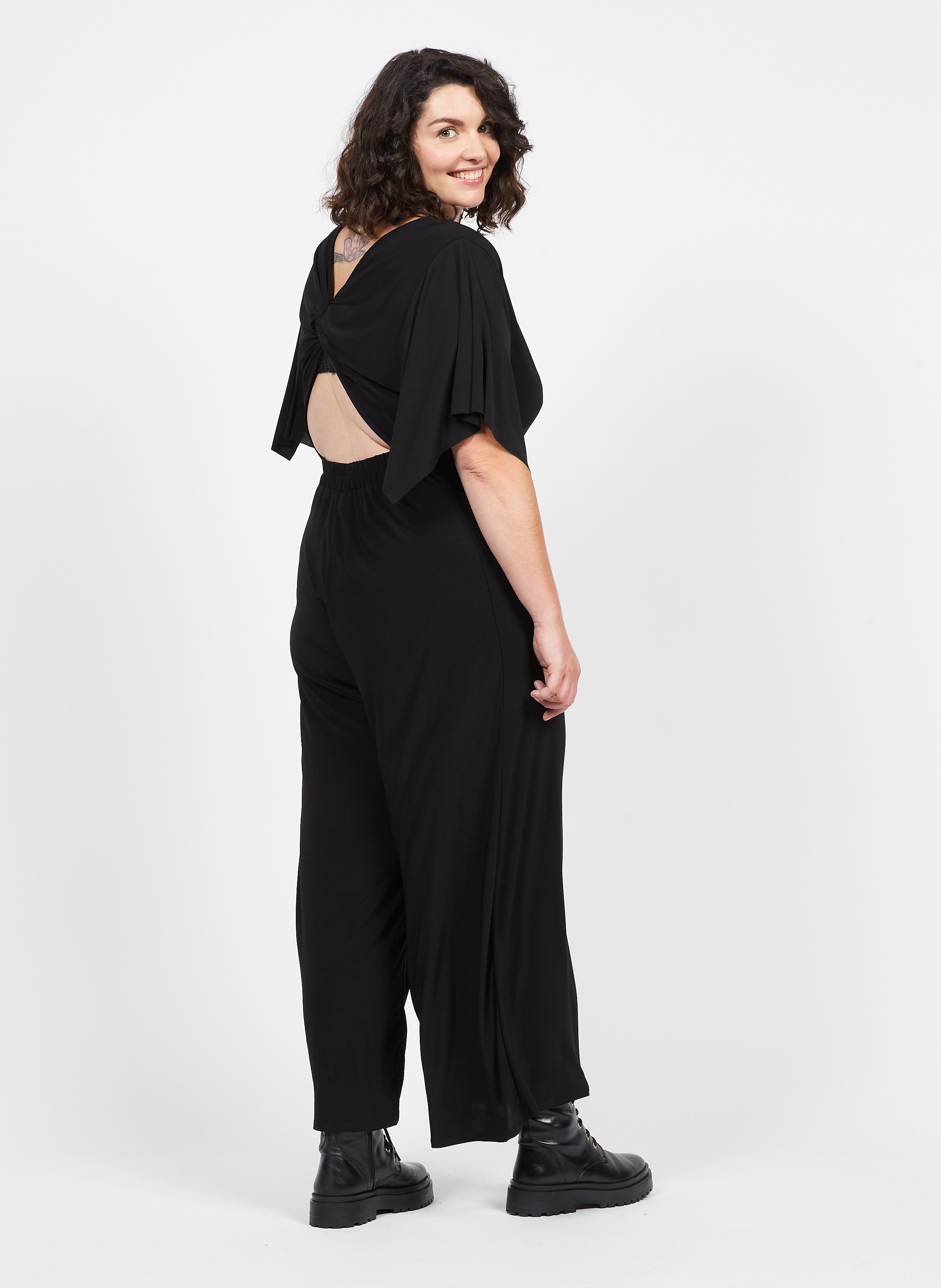 black jumpsuit flowy