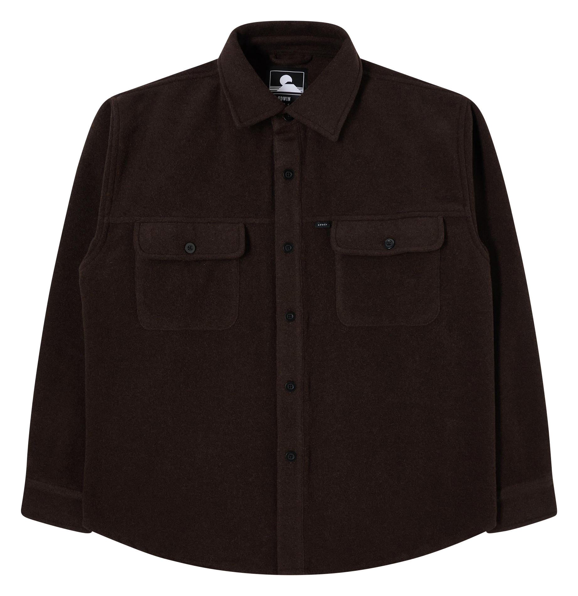 Surchemise col classique en laine mélangée EDWIN Marron