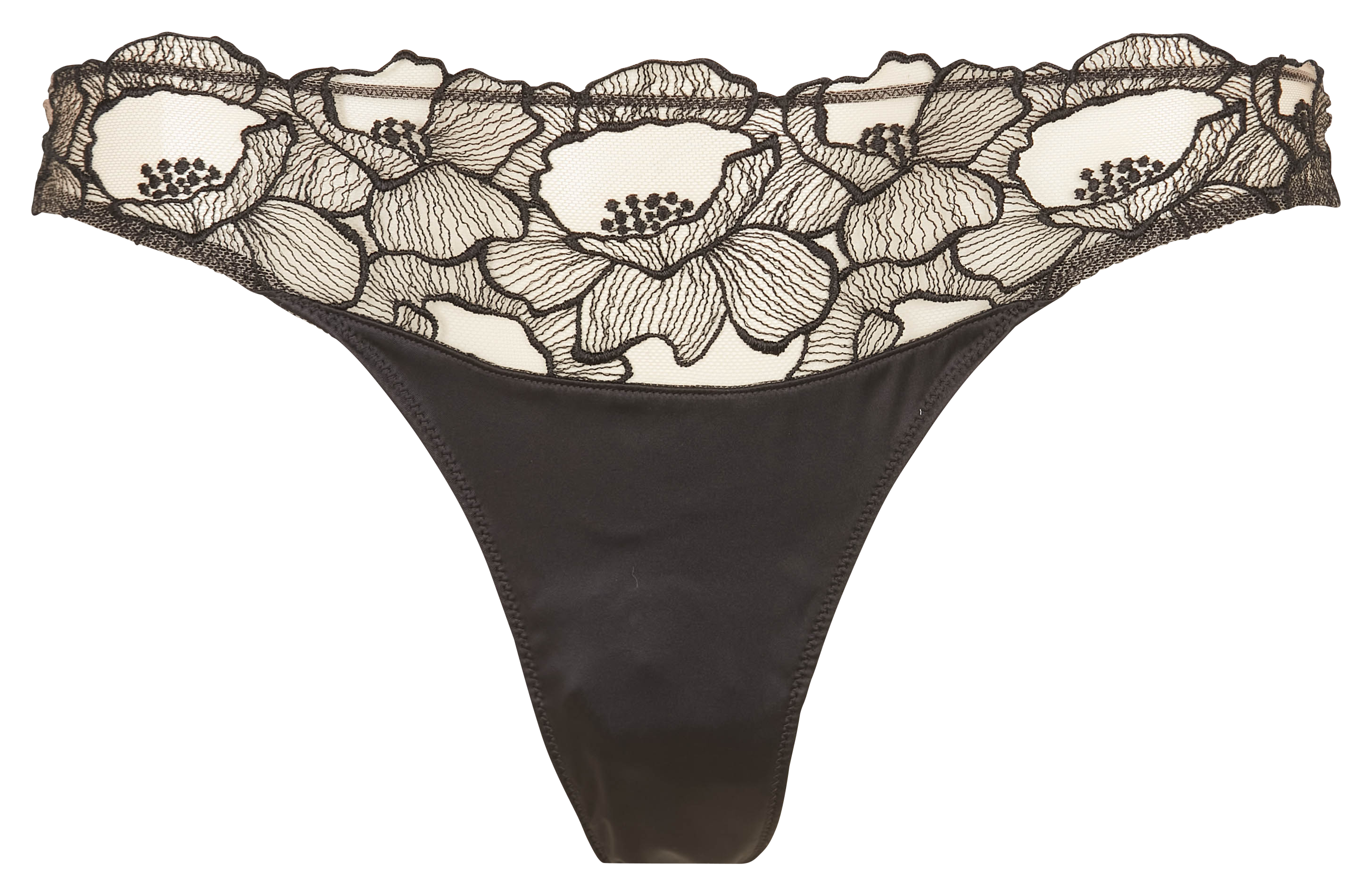 Thong with openwork embroidery CHICHI CASTELNANGO Black