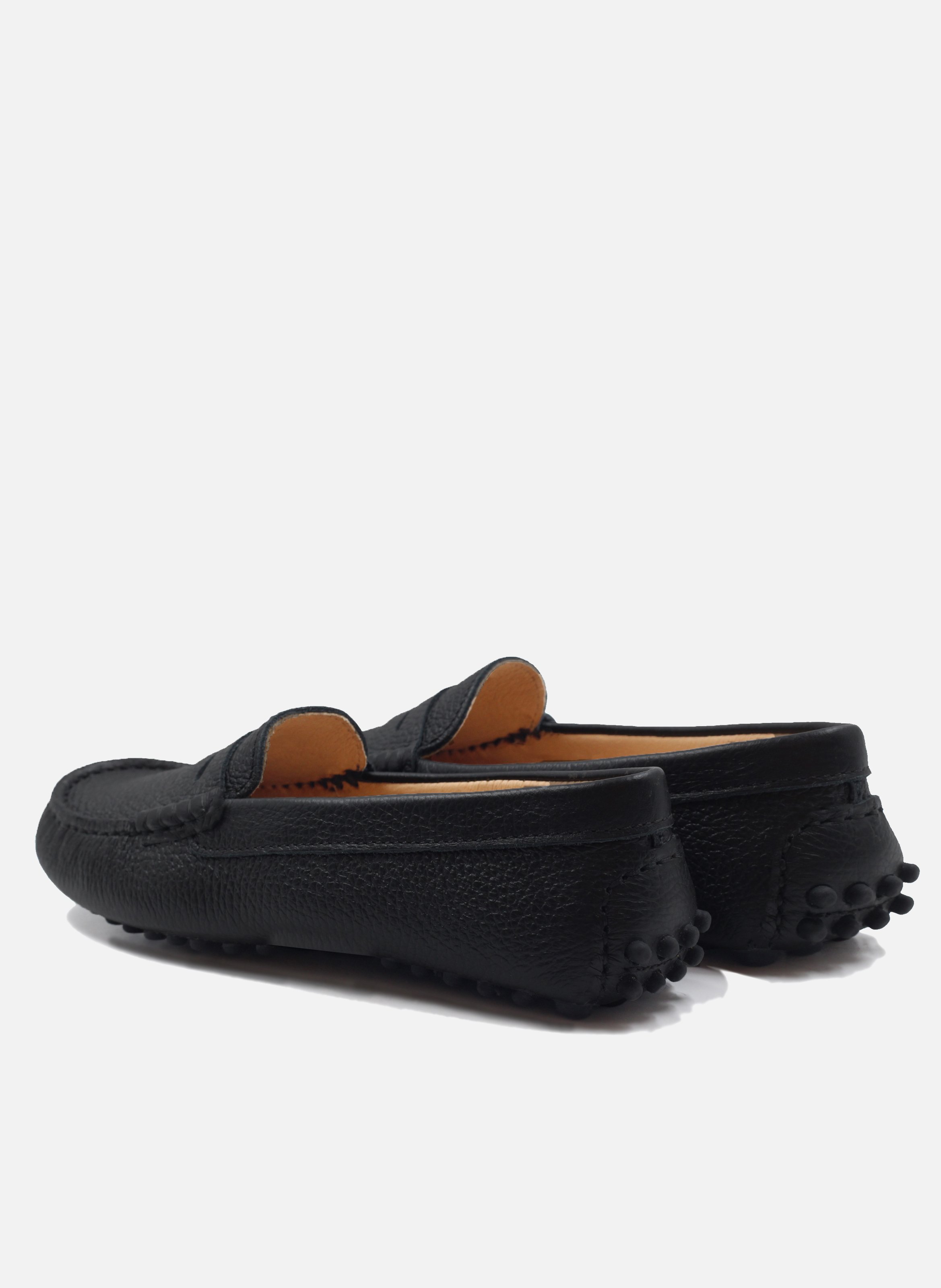 Grained leather loafers Black
