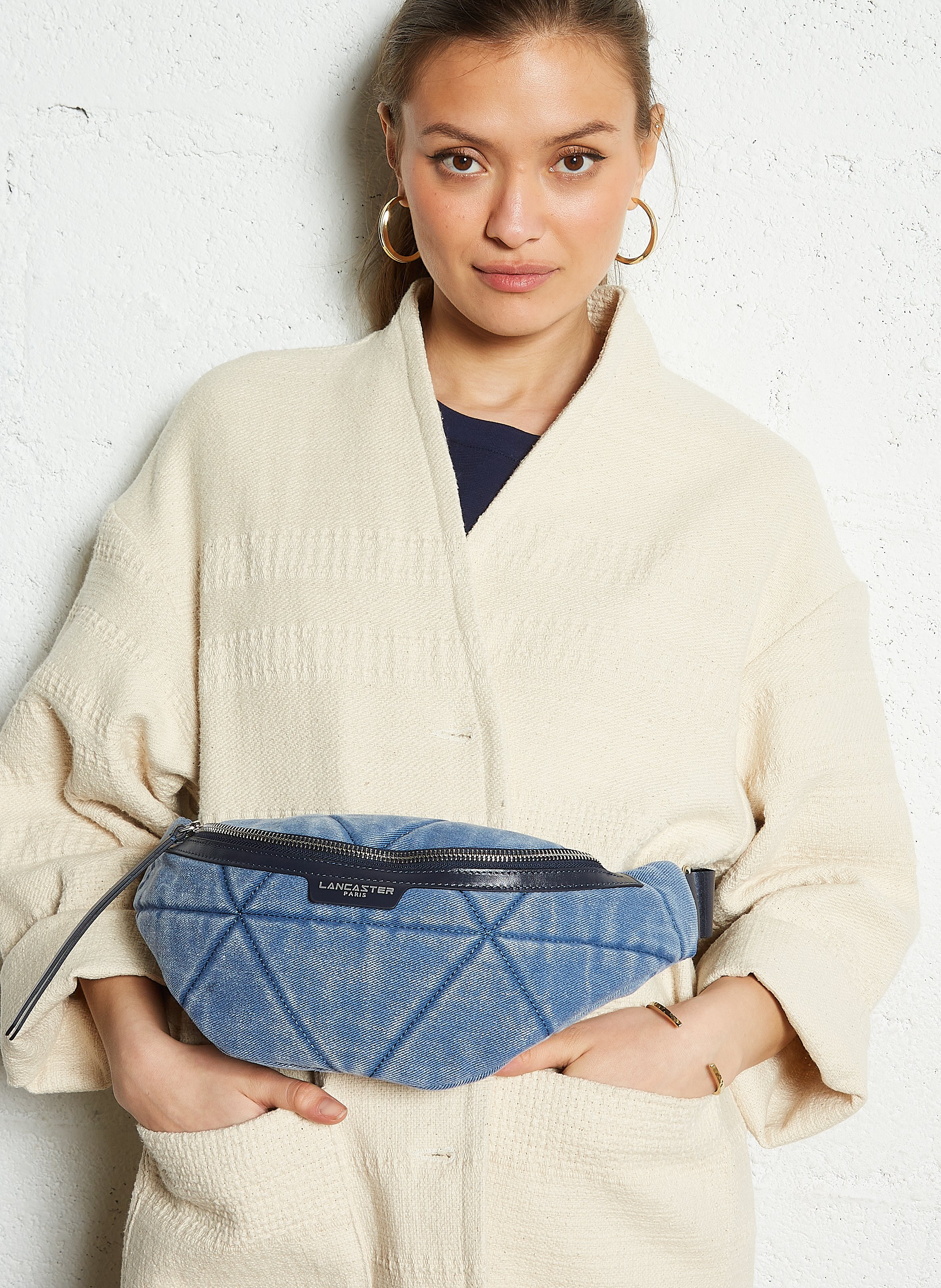 Denim fanny pack LANCASTER PARIS Blue