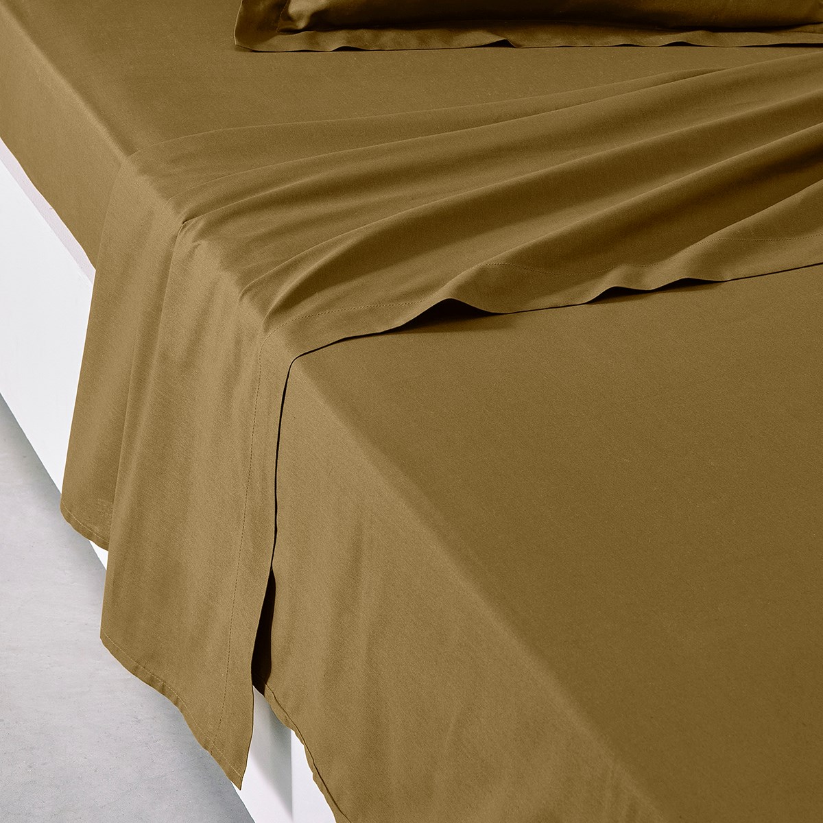 Flat sheet for bed in plain cotton TODAY LINGE DE MAISON Brown