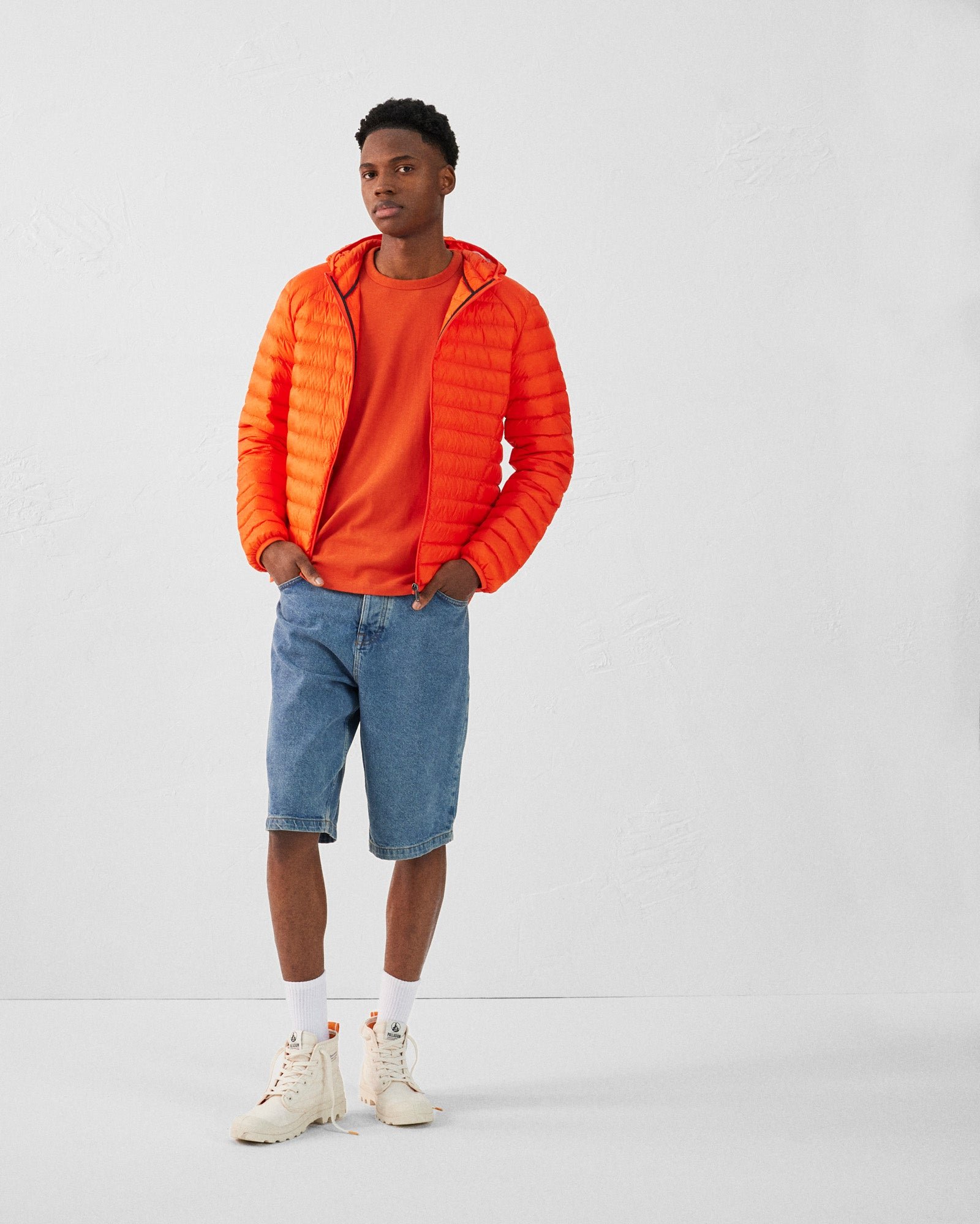 Lightweight hooded puffer jacket nico JOTT Red