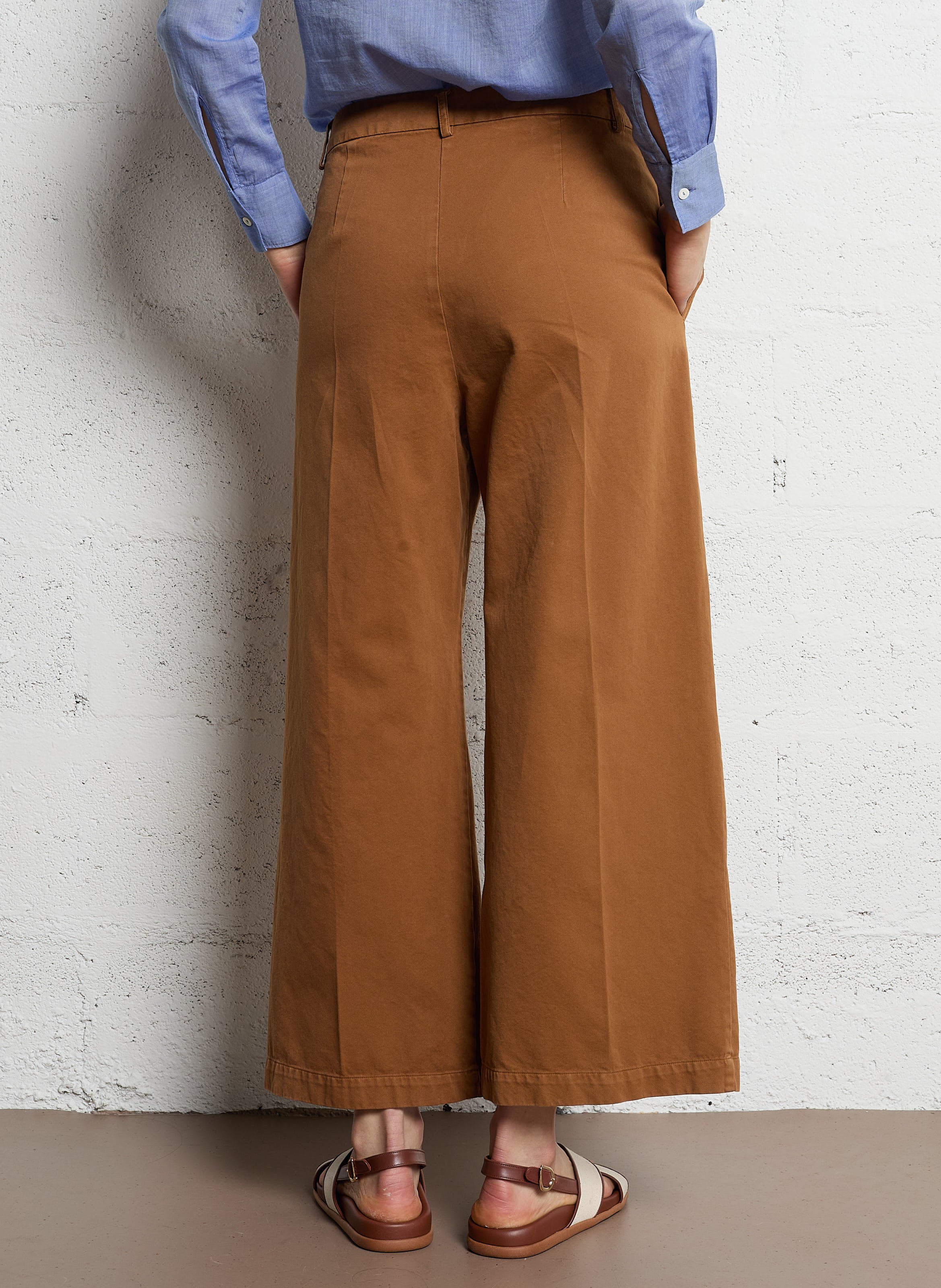 Wide cotton trousers  DIEGA Brown