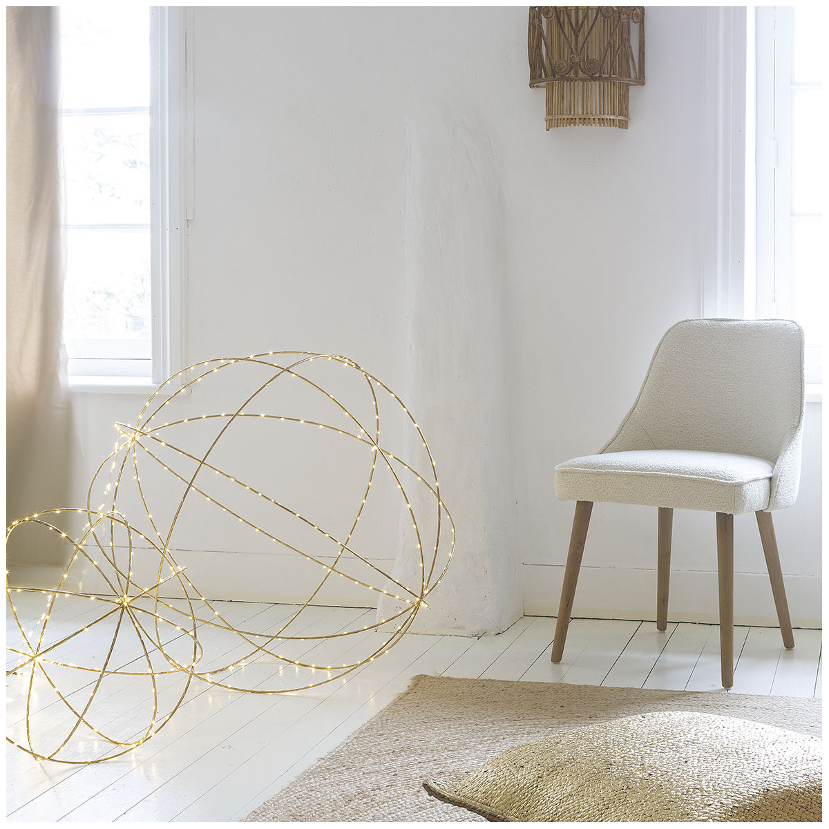 Metal ball light BLANC D'IVOIRE Golden