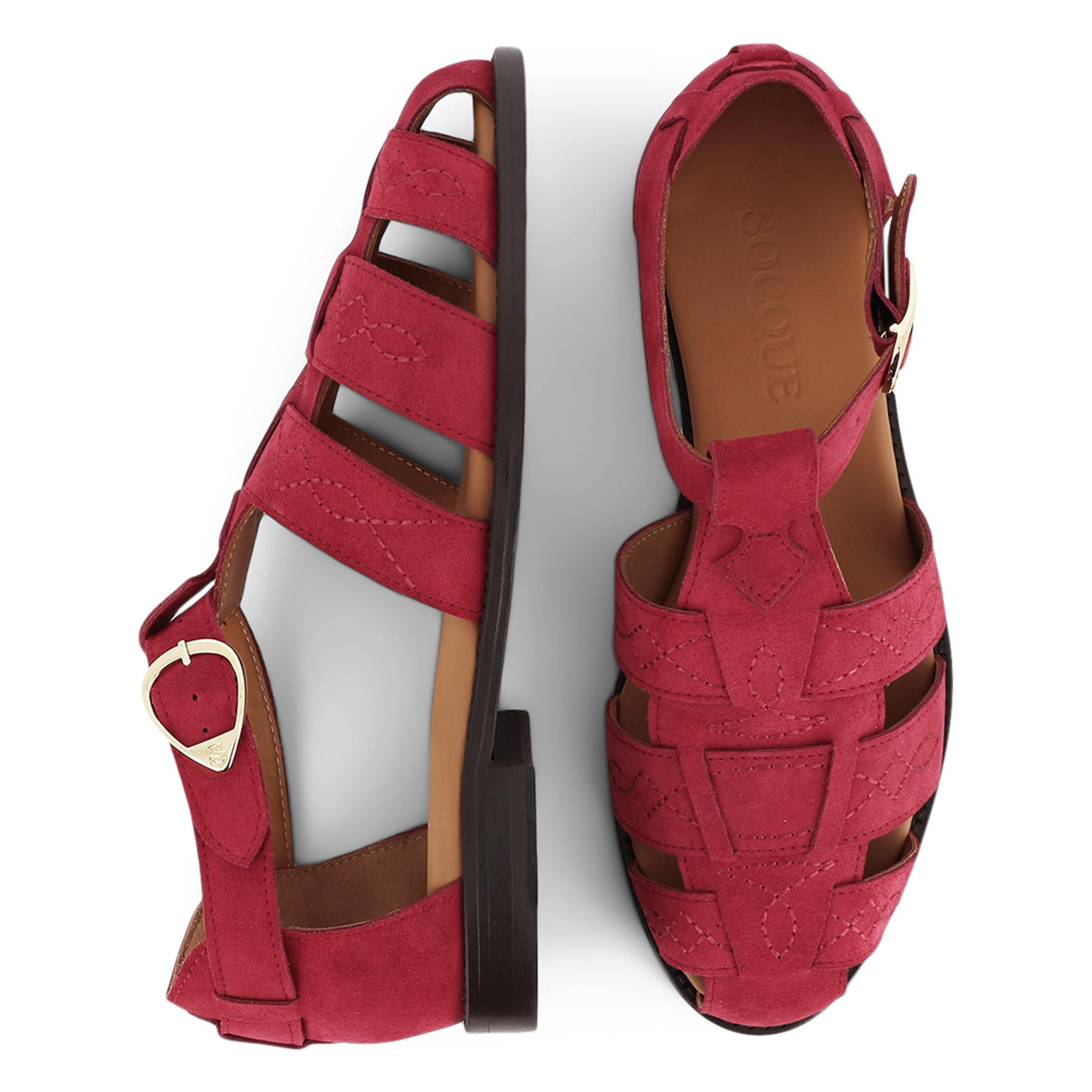 Méduse en cuir velours SOCQUE PARIS Rose