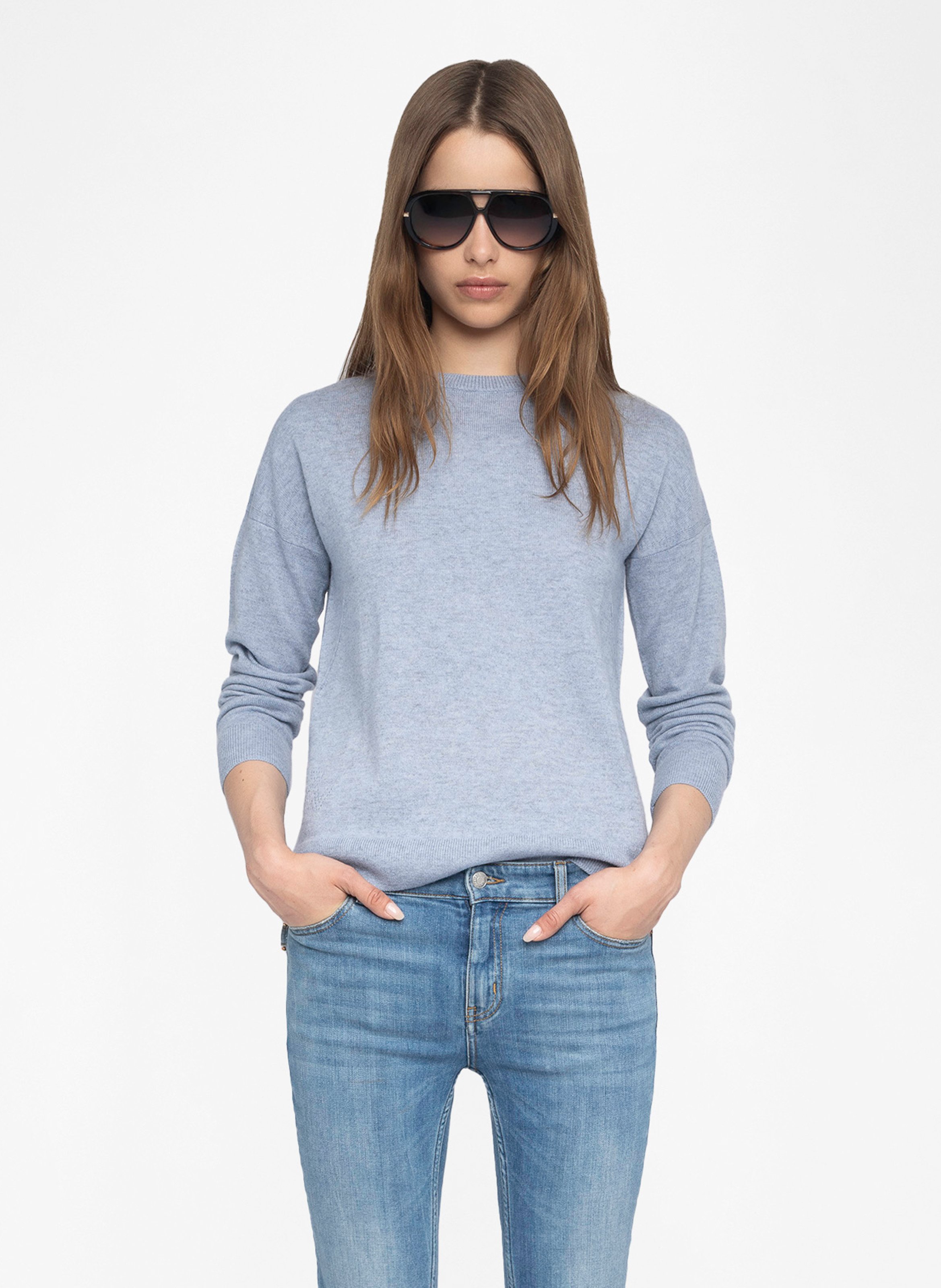 Maglione girocollo con toppe in cachemire ZADIG&VOLTAIRE