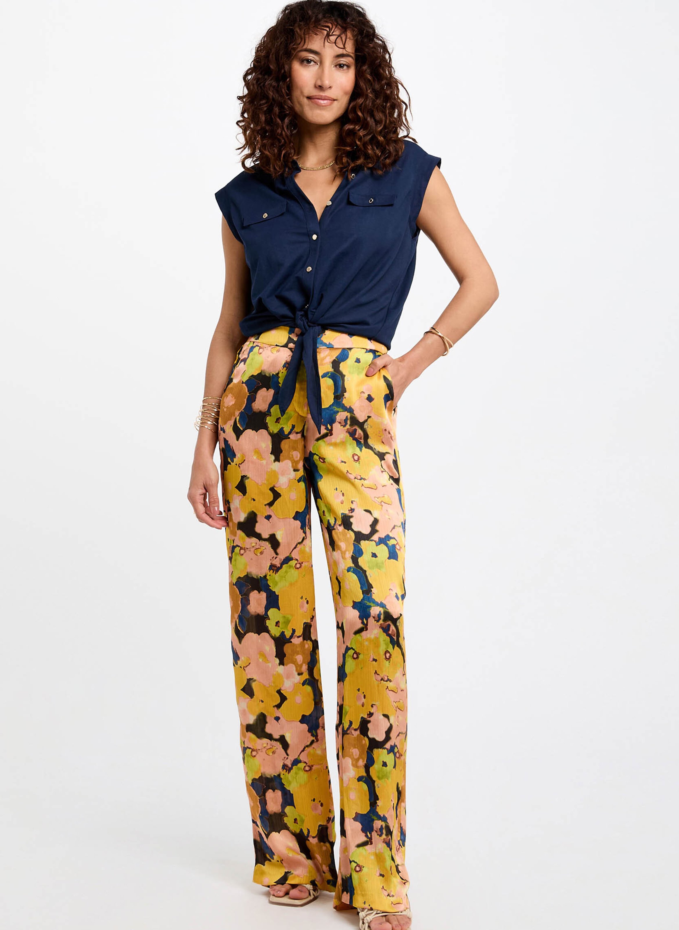 Blouse droite col classique MORGAN Bleu