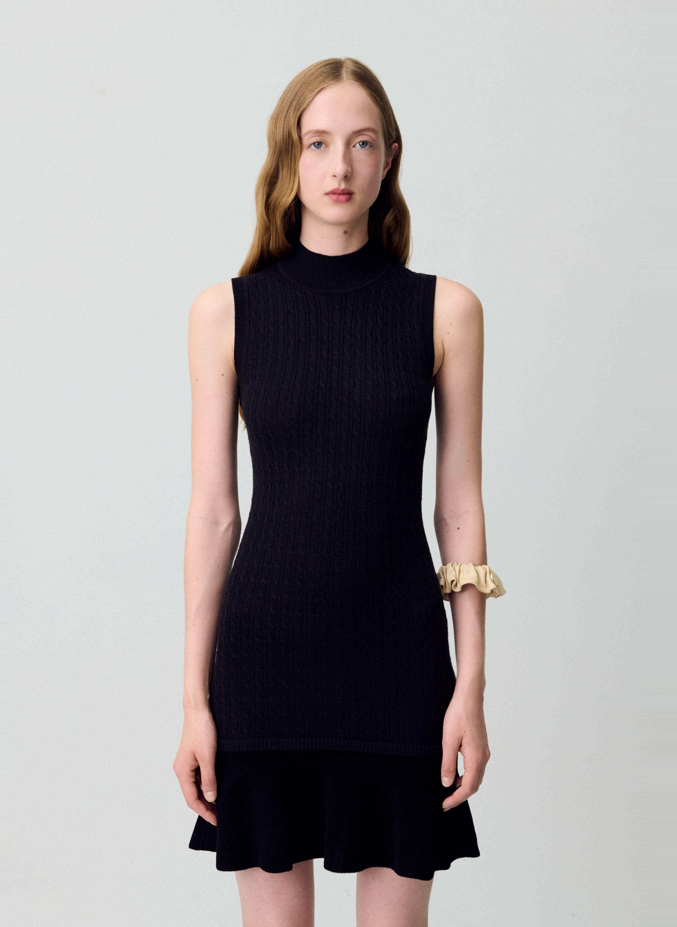 Robe courte évasée en laine mélangée CLAUDIE PIERLOT Noir