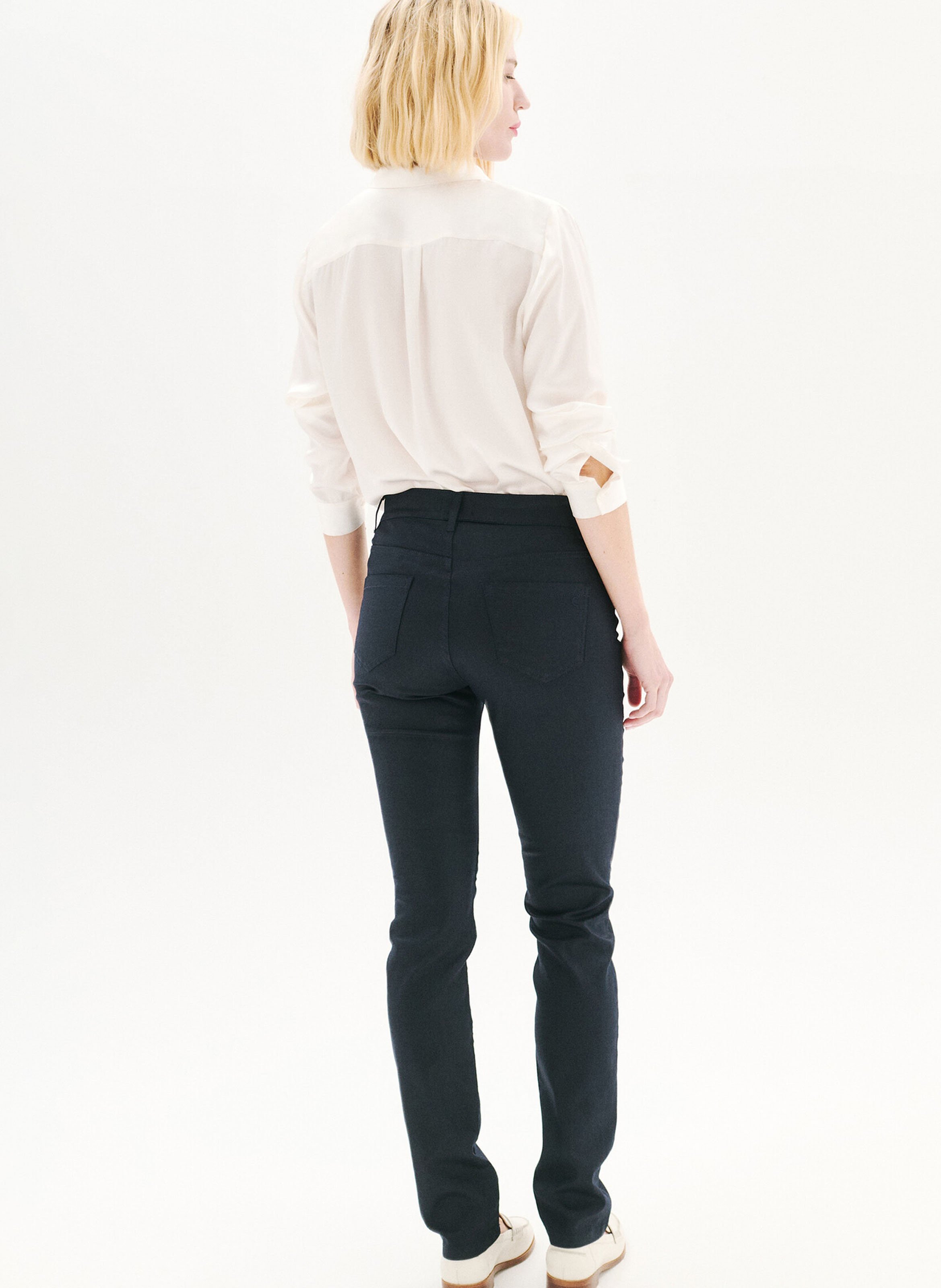 Cotton-mix slim trousers CAROLL Blue