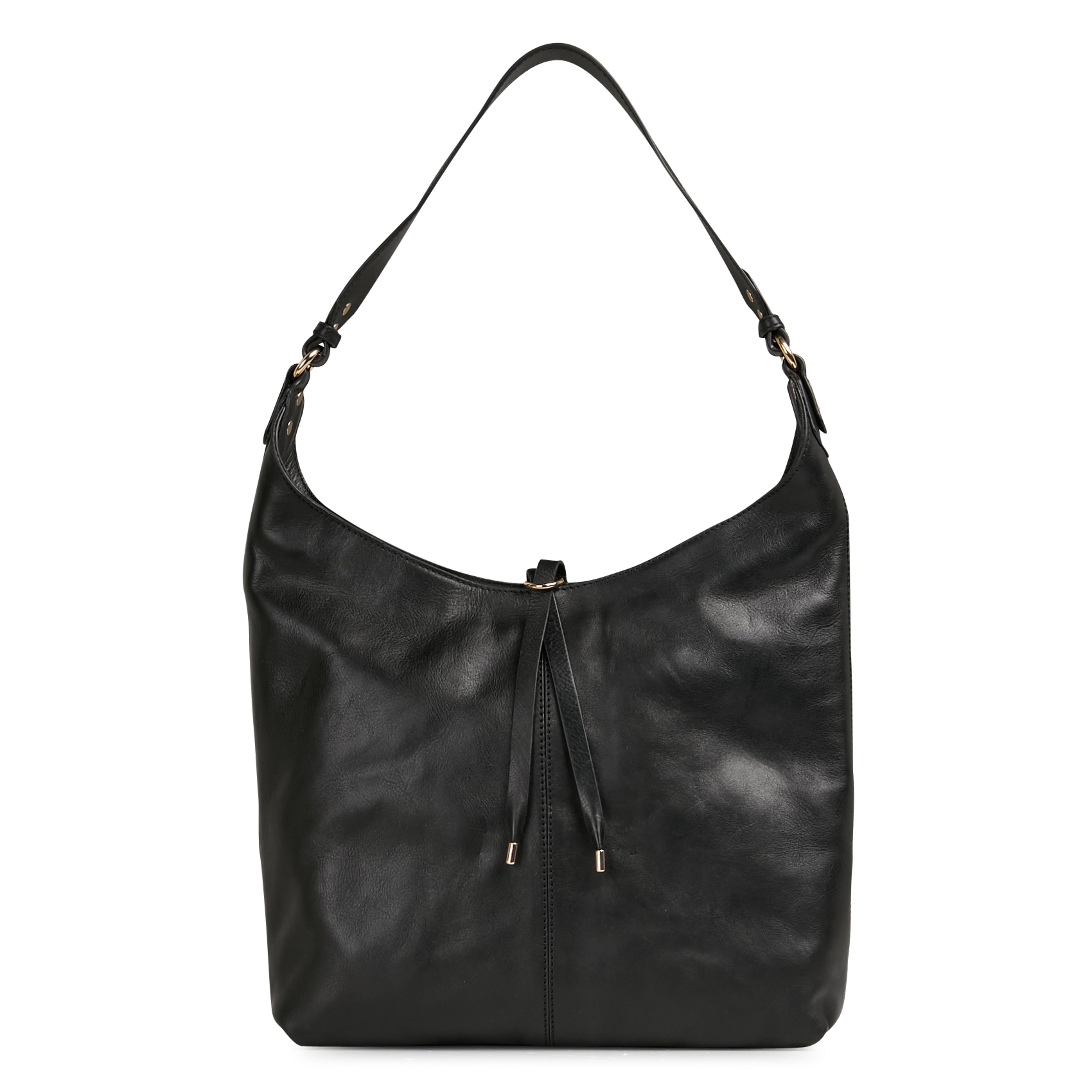 Sac porté épaule uni en cuir PETITE MENDIGOTE Noir