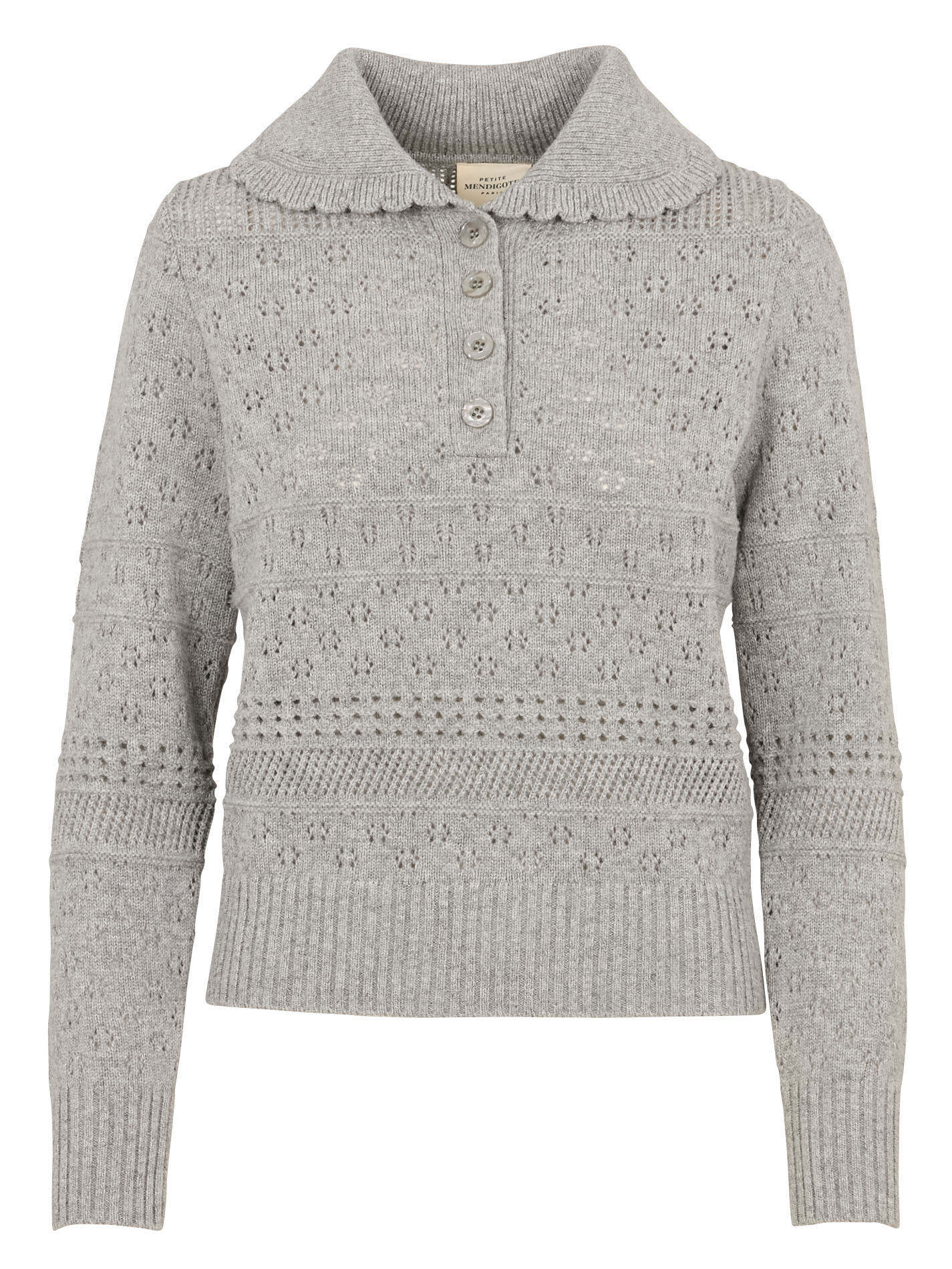 Straight wool sweater with Peter Pan collar PETITE MENDIGOTE Grey
