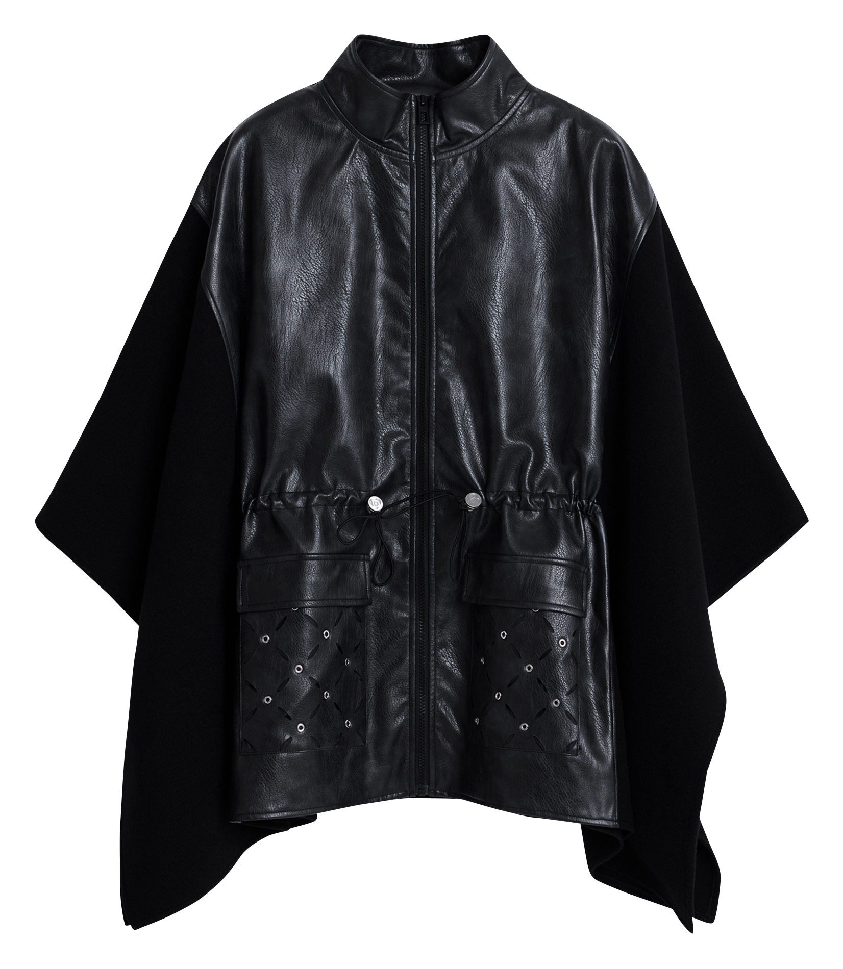 Poncho effet cuir col montant à zip  DESIGUAL Noir
