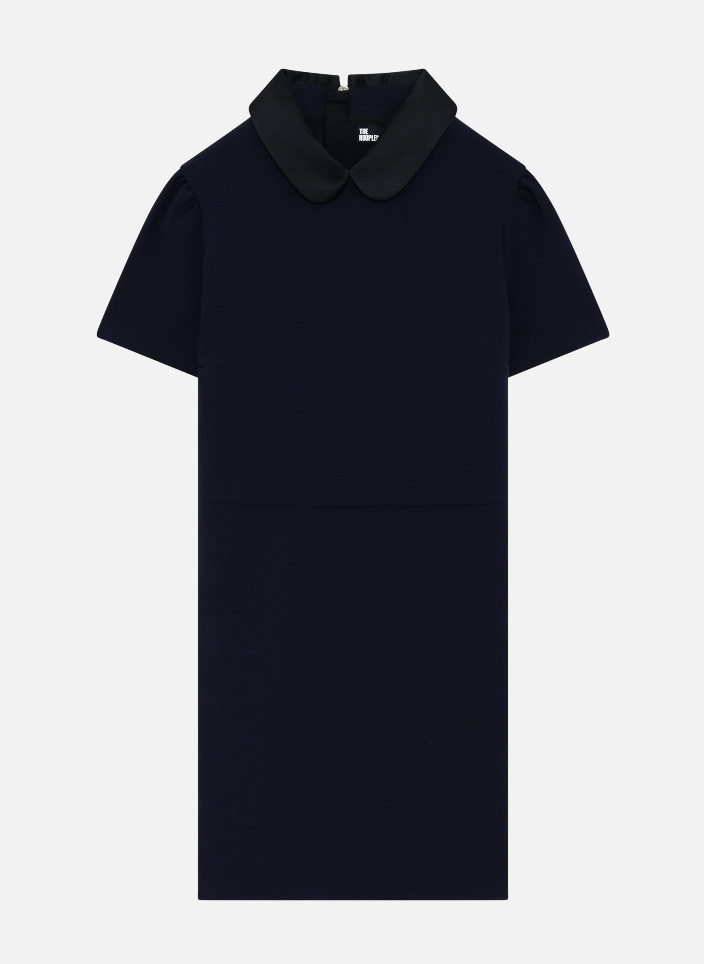 Short dress with Peter Pan collar in satin THE KOOPLES Blue